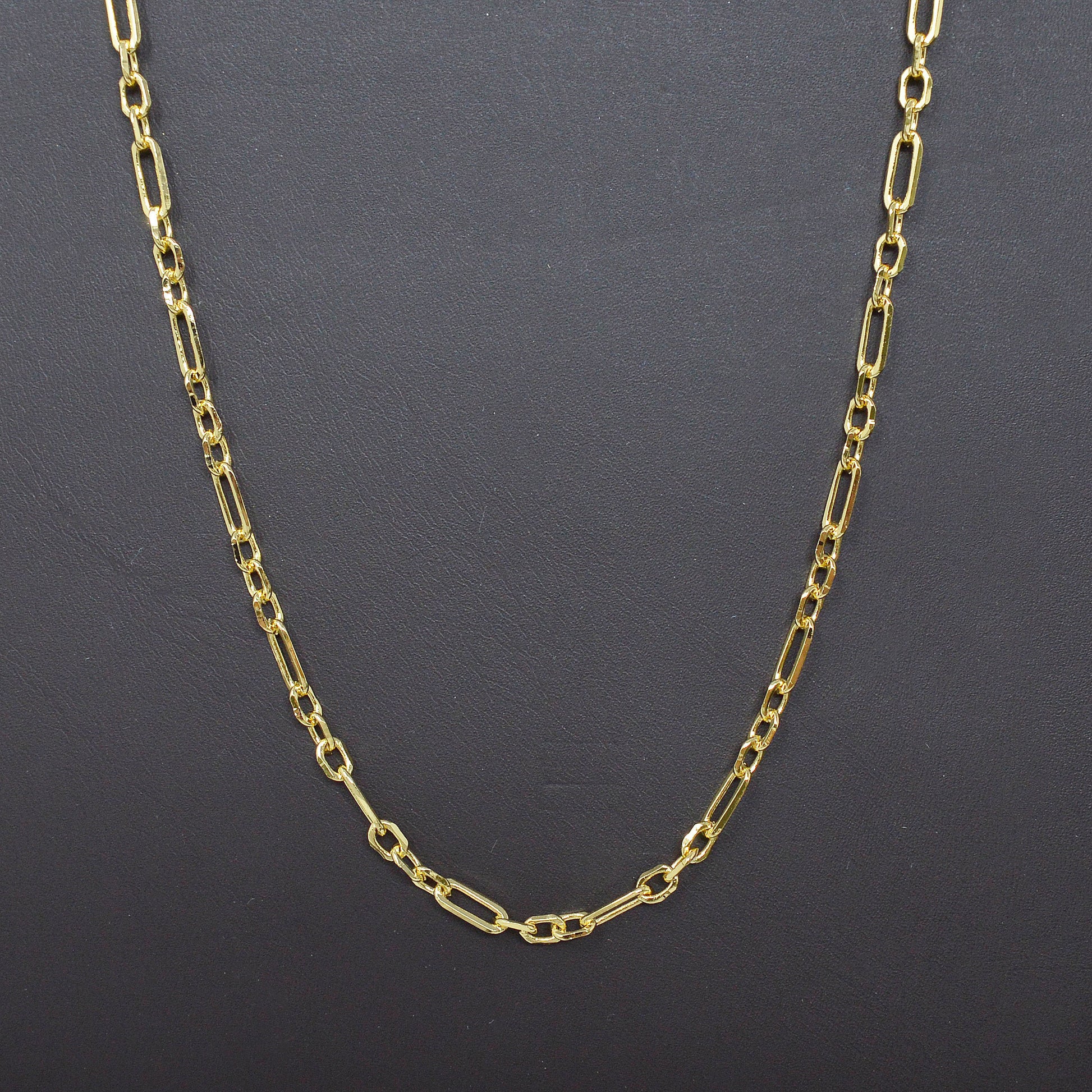 Gold Rolo Stadium Cable Paperclip Chain by Yard, Link Cable Rolo Elongate Chain Wholesale bulk Roll Chain for Jewelry Making, 435