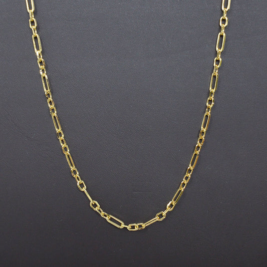 Gold Rolo Stadium Cable Paperclip Chain by Yard, Link Cable Rolo Elongate Chain Wholesale bulk Roll Chain for Jewelry Making, 435