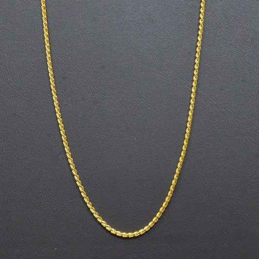 24K Gold Plated Twist Cuban Curb Chain by Yard, Gold Plated Florida Link Chain,Wholesale bulk Chain for Jewelry Making,Round 1.5mm,Roll- 438