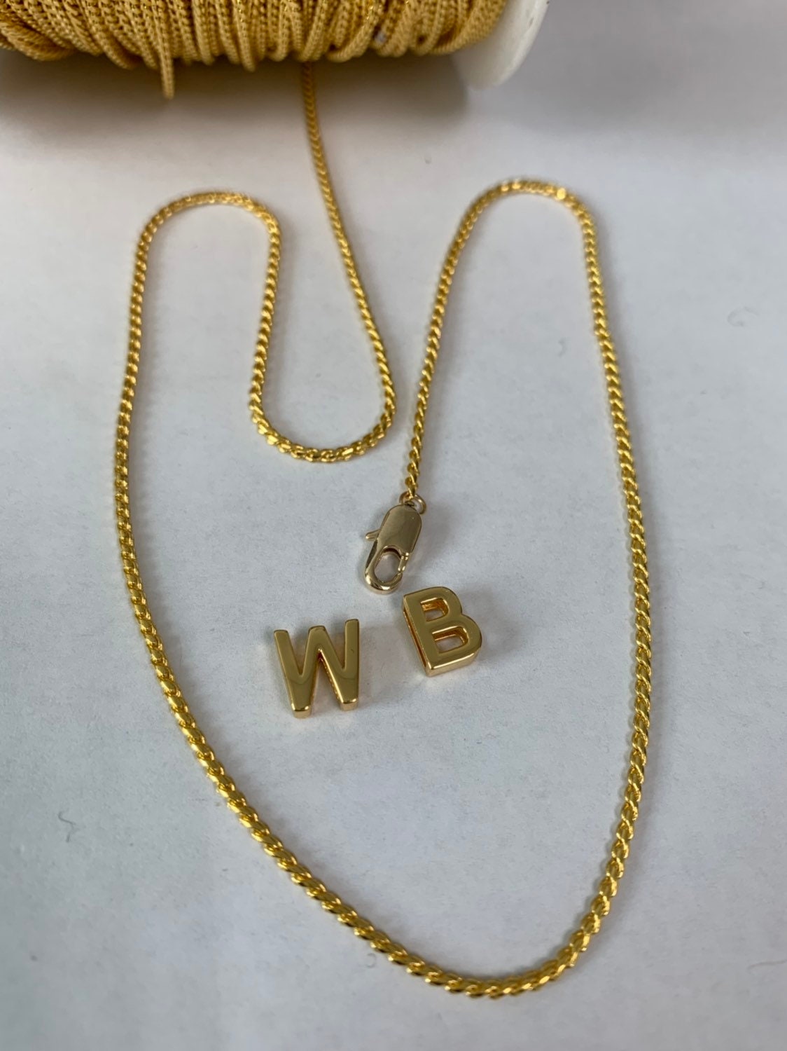 24K Gold Plated Twist Cuban Curb Chain by Yard, Gold Plated Florida Link Chain,Wholesale bulk Chain for Jewelry Making,Round 1.5mm,Roll- 438