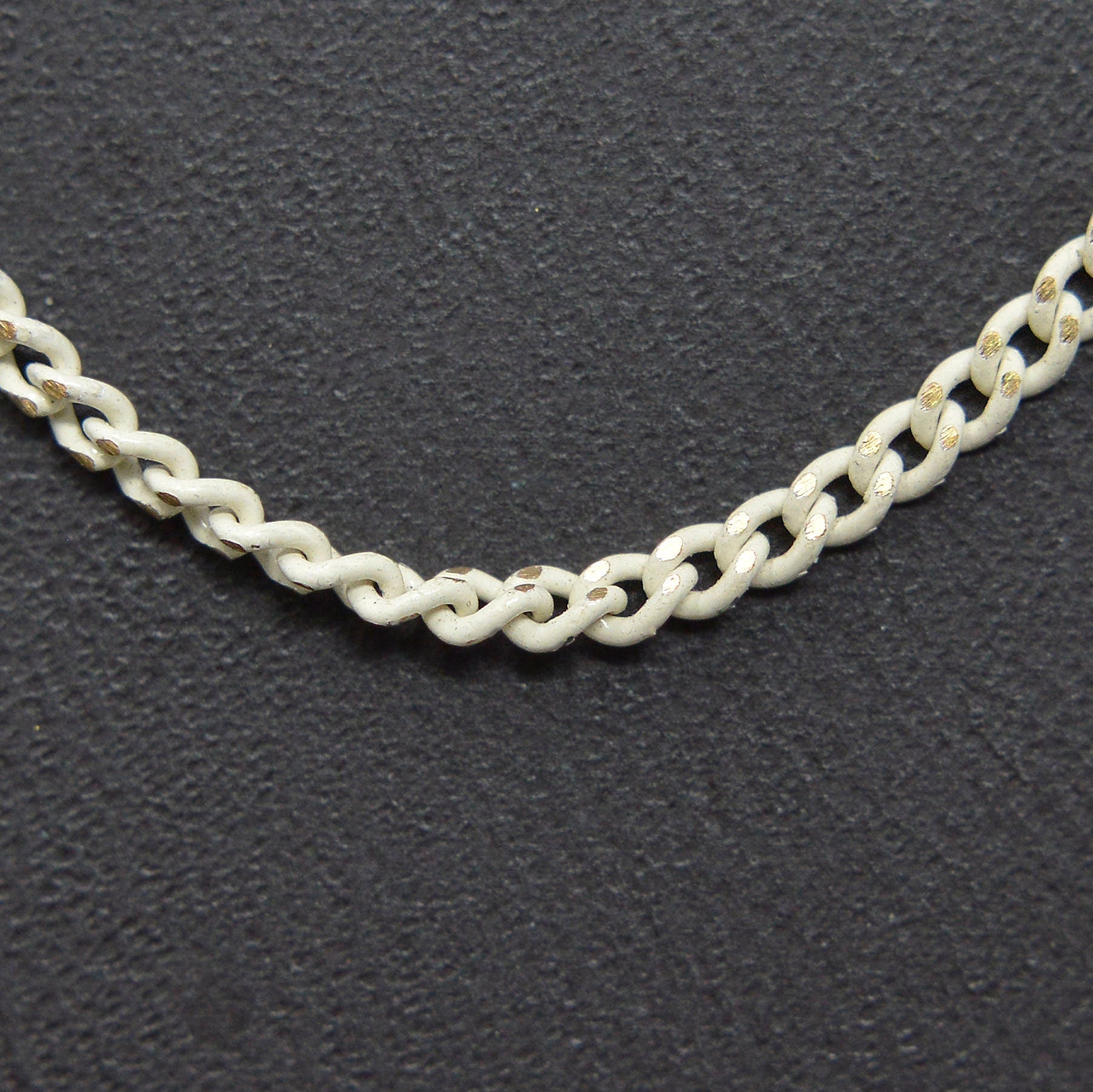 Broken White Matte gleaming gold Cuban Curb Chain by Yard, Miami Link Chain,Wholesale bulk Roll Chain for Jewelry Making, Width 1.5mm, - 446