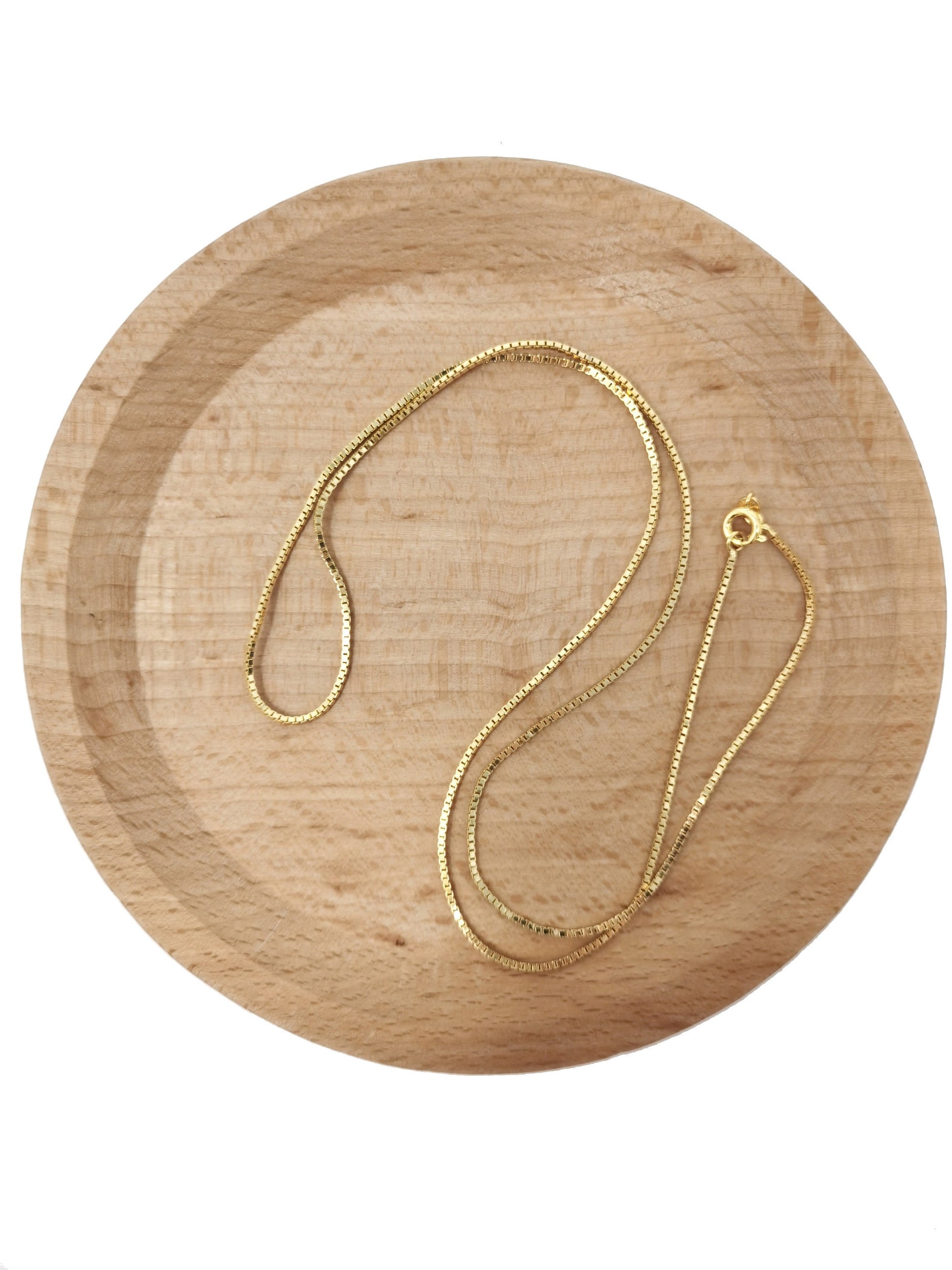 1pc 23.6'' ready to wear 24K Gold Square Box Chain Necklace, Layering Dainty Box Chain For Jewelry Making with Pendant Supply, 594