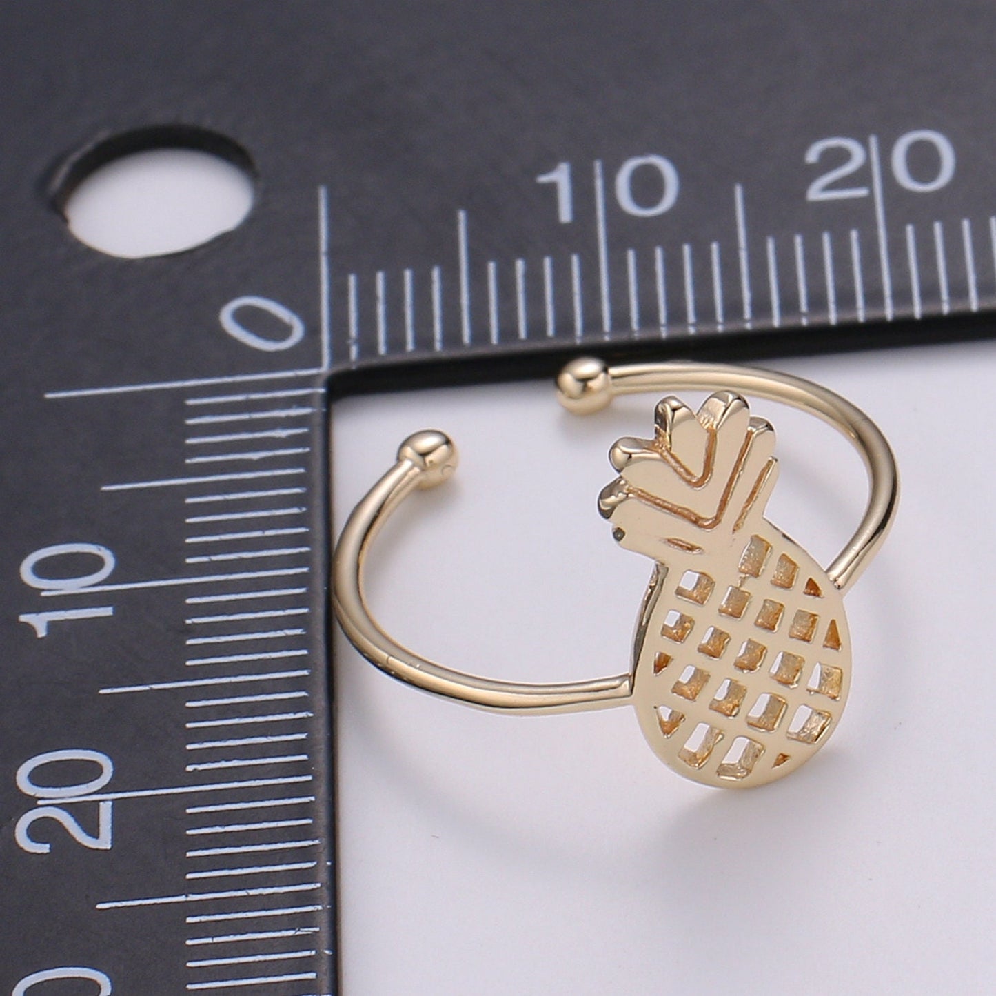 1pc Pineapple Ring 18k Gold Ring, Adjustable Gold Dole Ring, Simple Pina Ring, Tropical Fruit Ring- 258