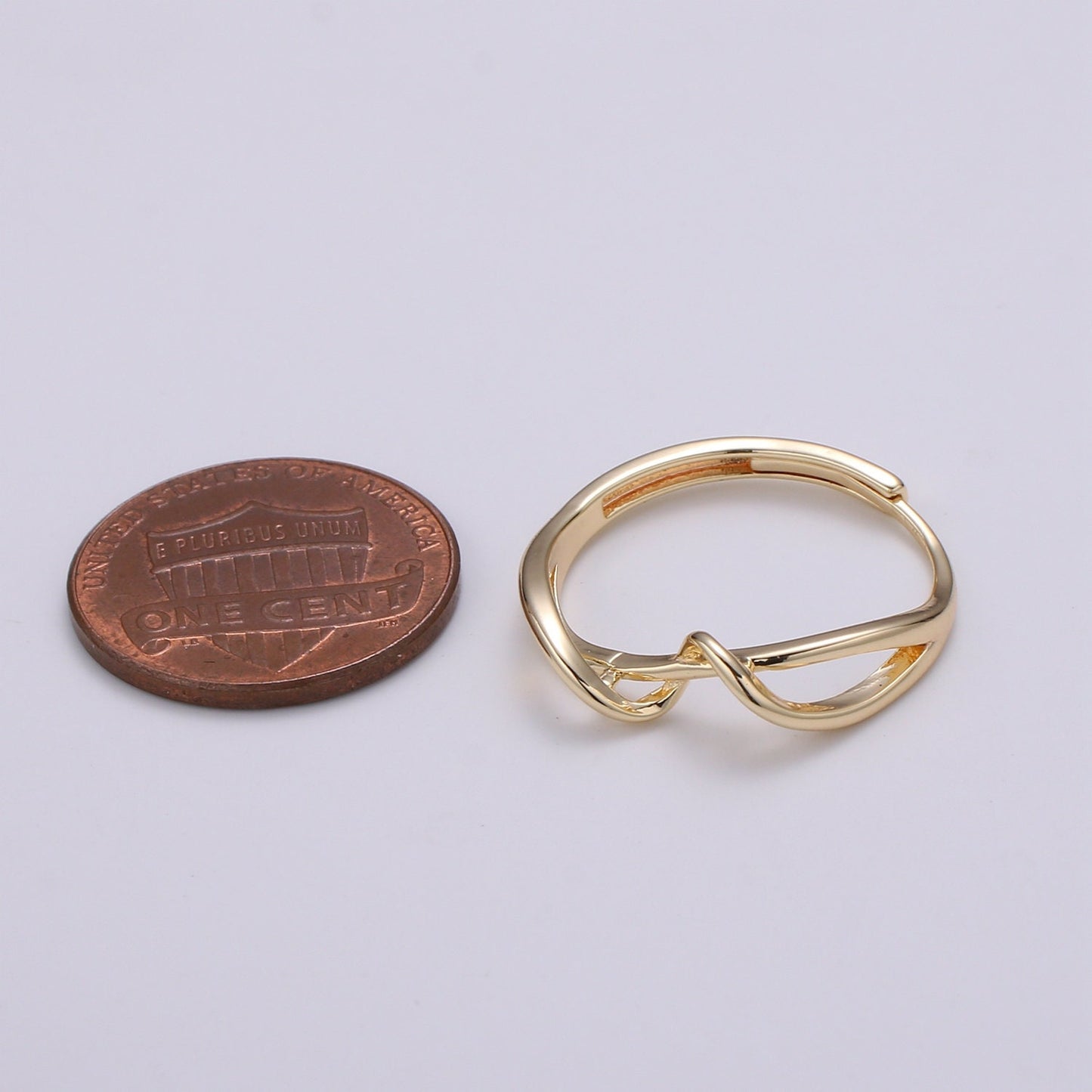 1pc The Wave Gold Ring, Adjustable Gold Ring, Simple Twist Ring, Coaster Ring- 250