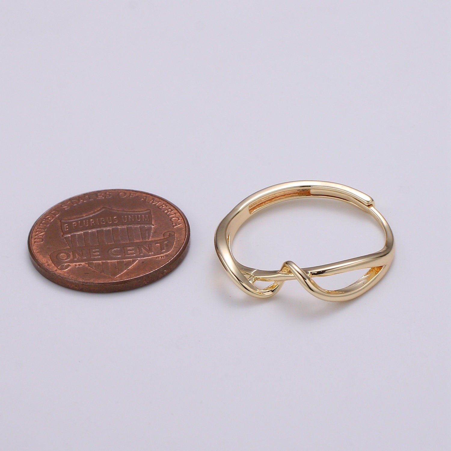 1pc The Wave Gold Ring, Adjustable Gold Ring, Simple Twist Ring, Coaster Ring- 250