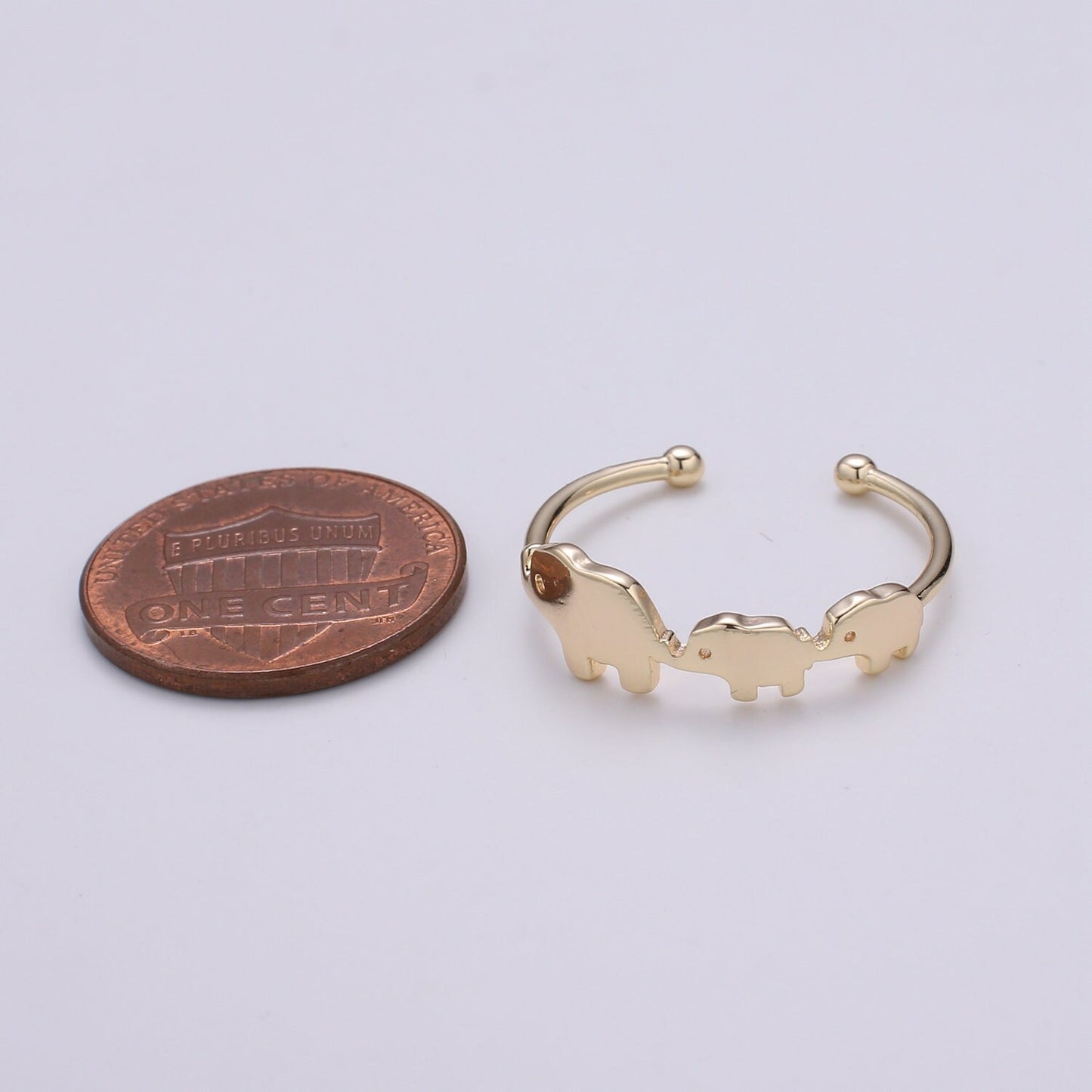 Mini Gold Elephant Ring Animal Inspired R259
