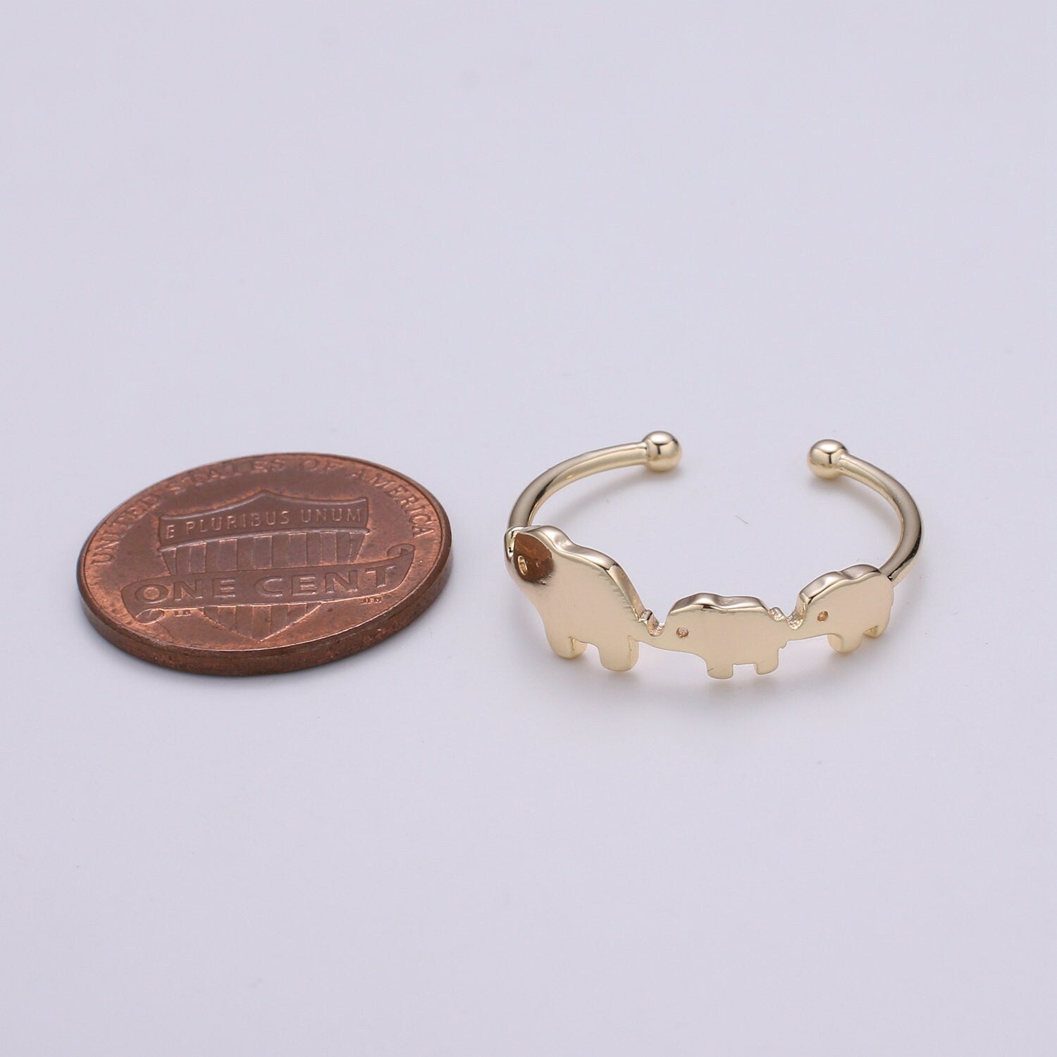 Mini Gold Elephant Ring Animal Inspired R259