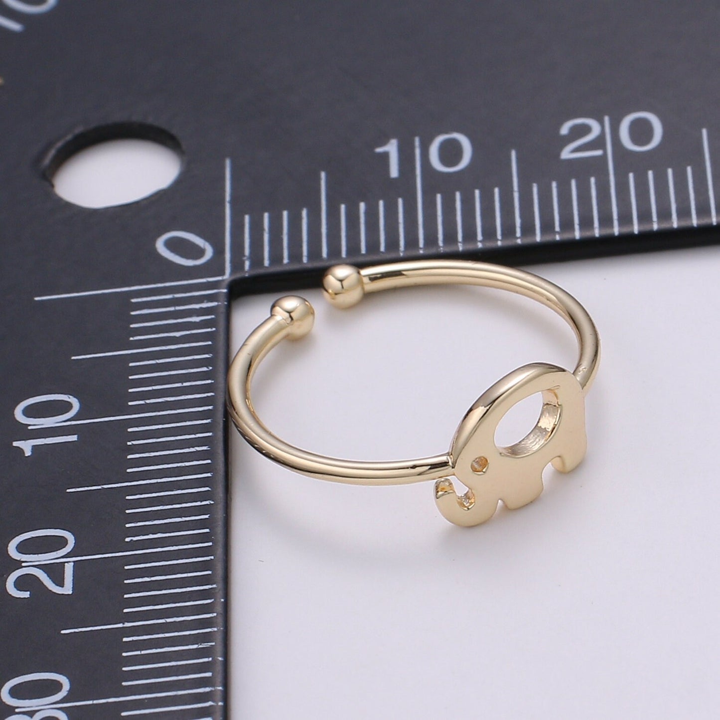 1pc Elephant 18k Gold Ring, Adjustable Gold Curb Ring, Simple Animal Ring, The Forest Ring- 266