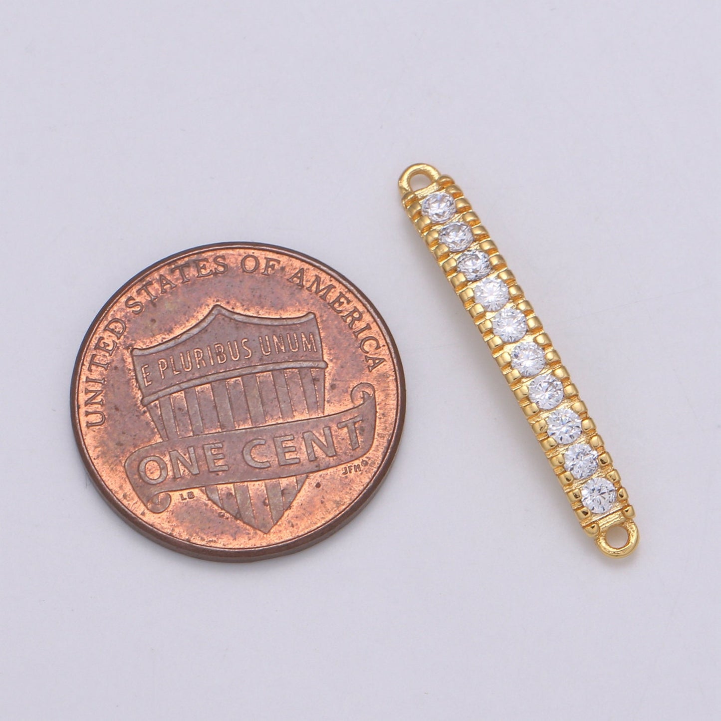 24K Gold CZ paved Connectors, Charm Cubic Micro paved, Rows of Diamond CZ Jewelry Craft Supply,DIYBracelet & neckalace, COGF-623