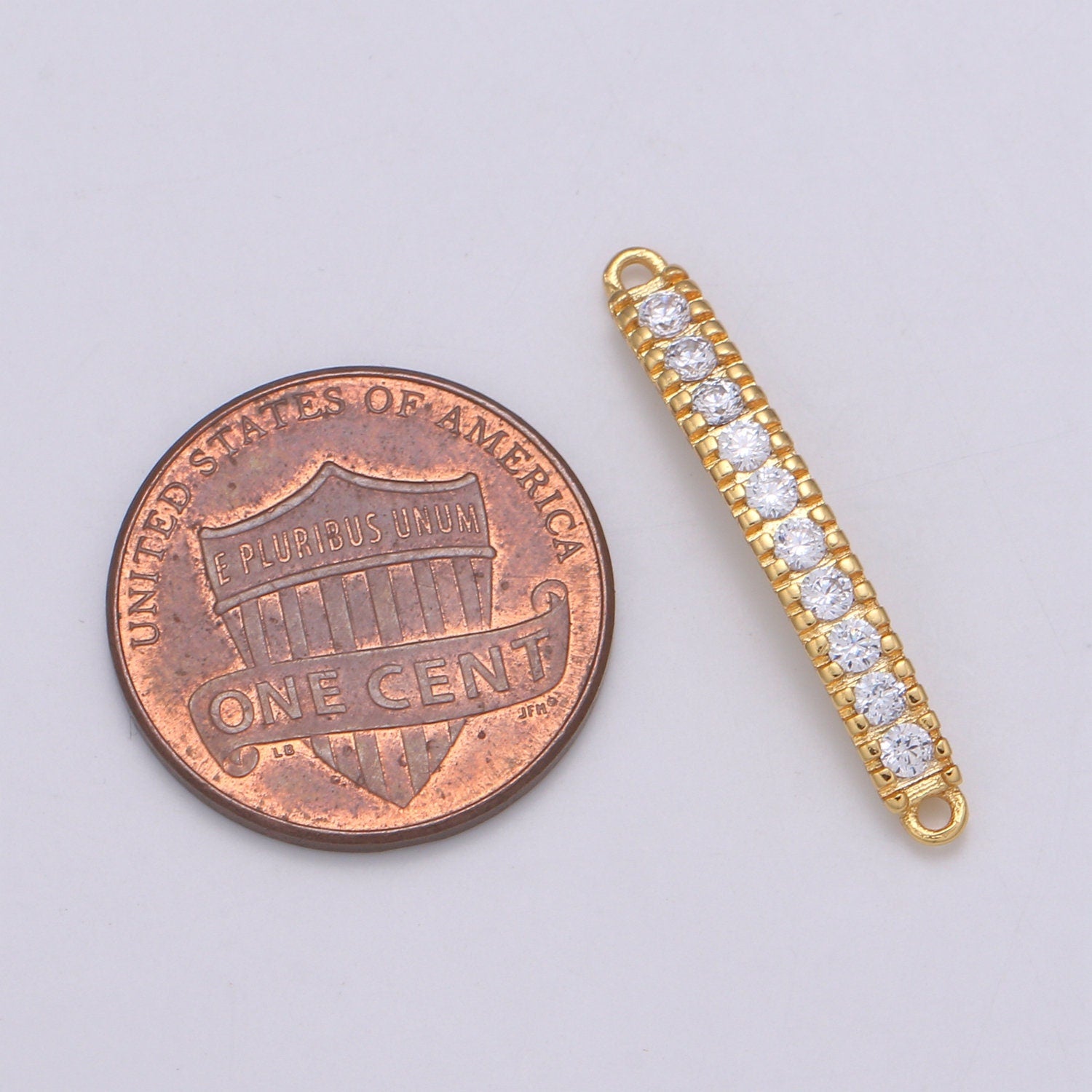 24K Gold CZ paved Connectors, Charm Cubic Micro paved, Rows of Diamond CZ Jewelry Craft Supply,DIYBracelet & neckalace, COGF-623
