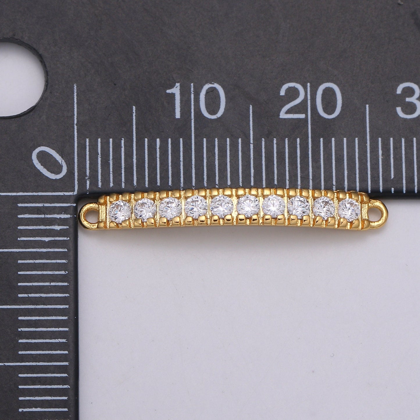 24K Gold CZ paved Connectors, Charm Cubic Micro paved, Rows of Diamond CZ Jewelry Craft Supply,DIYBracelet & neckalace, COGF-623