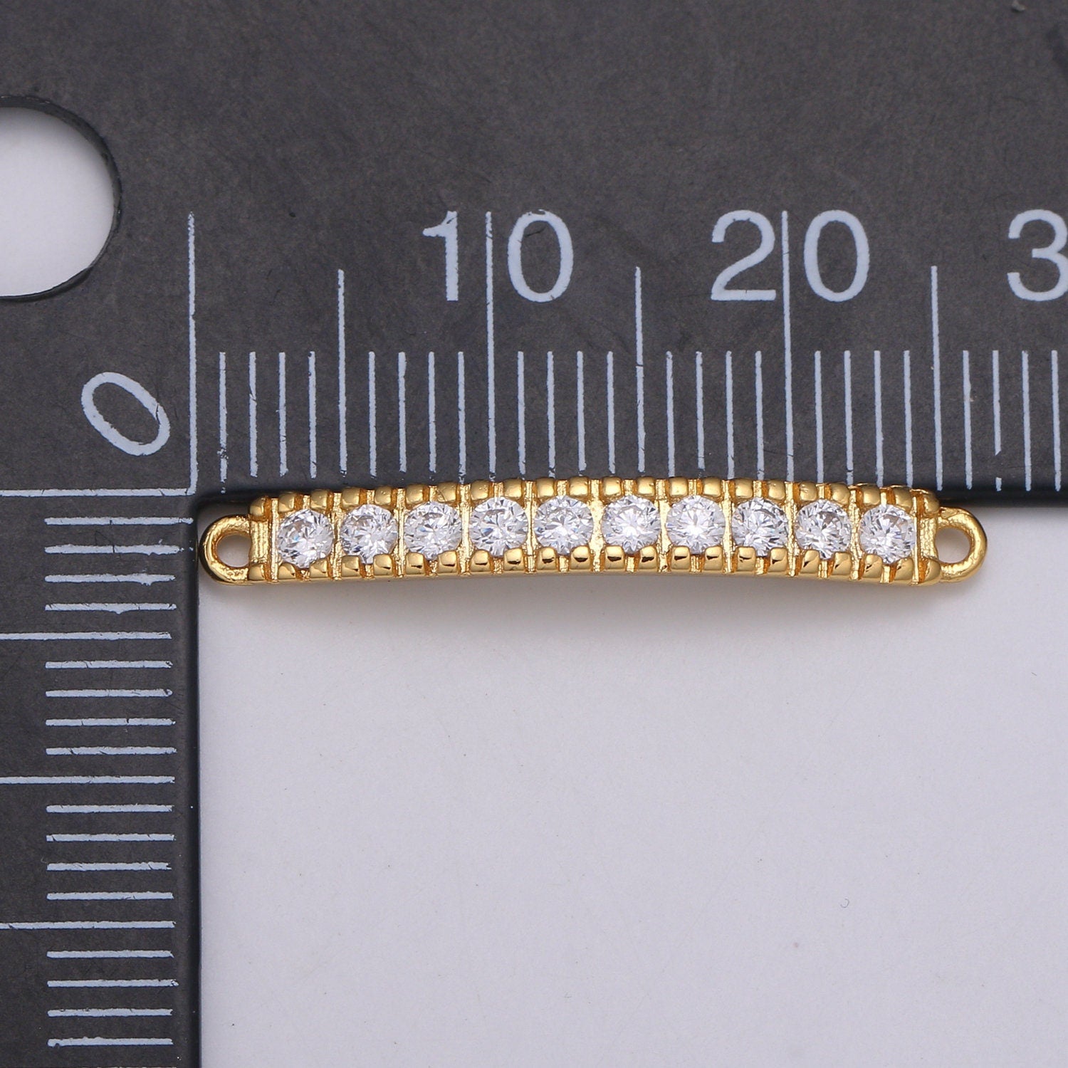 24K Gold CZ paved Connectors, Charm Cubic Micro paved, Rows of Diamond CZ Jewelry Craft Supply,DIYBracelet & neckalace, COGF-623