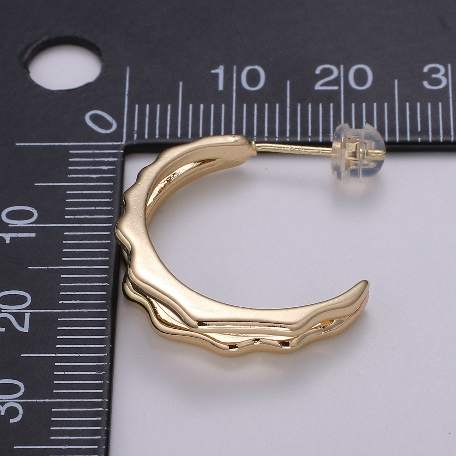 Split Path Design 18K Gold Stud Earring,Rose Gold Weavy Earring,Modern design for DIY Earring Craft Supply Jewelry Making,EARR-1427