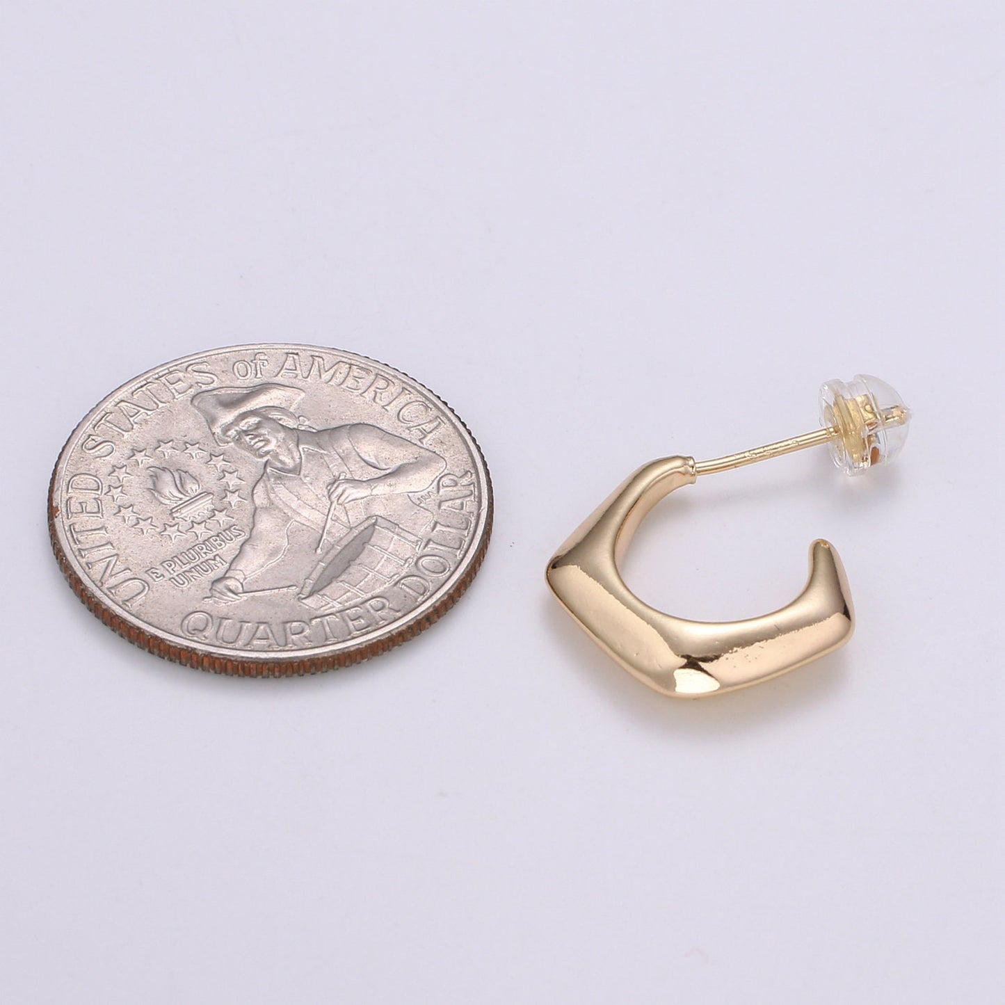 Chunky Pentagonal Design 18K Gold Earring Geometric Earring, Modern design for DIY Earring Craft Supply Jewelry Making,EARR-1434