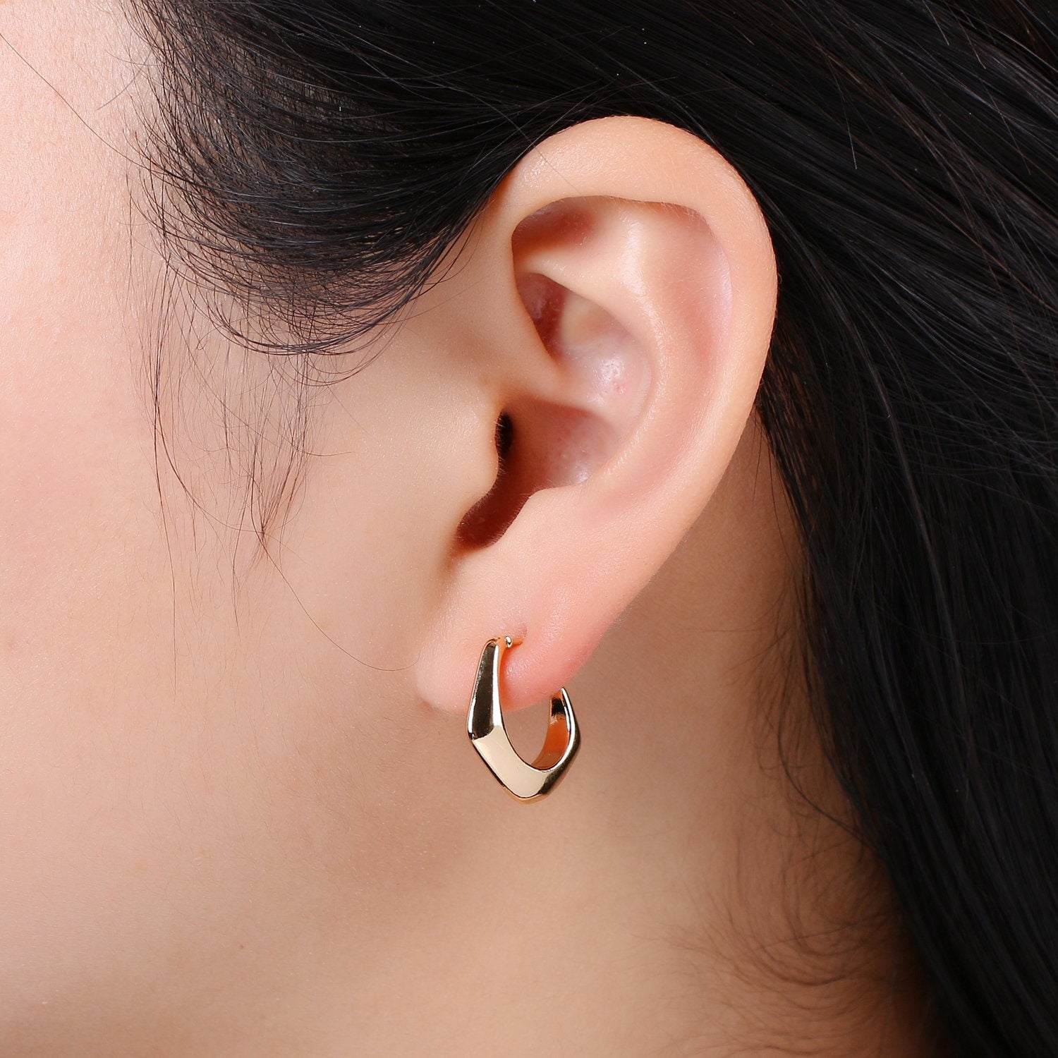 Chunky Pentagonal Design 18K Gold Earring Geometric Earring, Modern design for DIY Earring Craft Supply Jewelry Making,EARR-1434