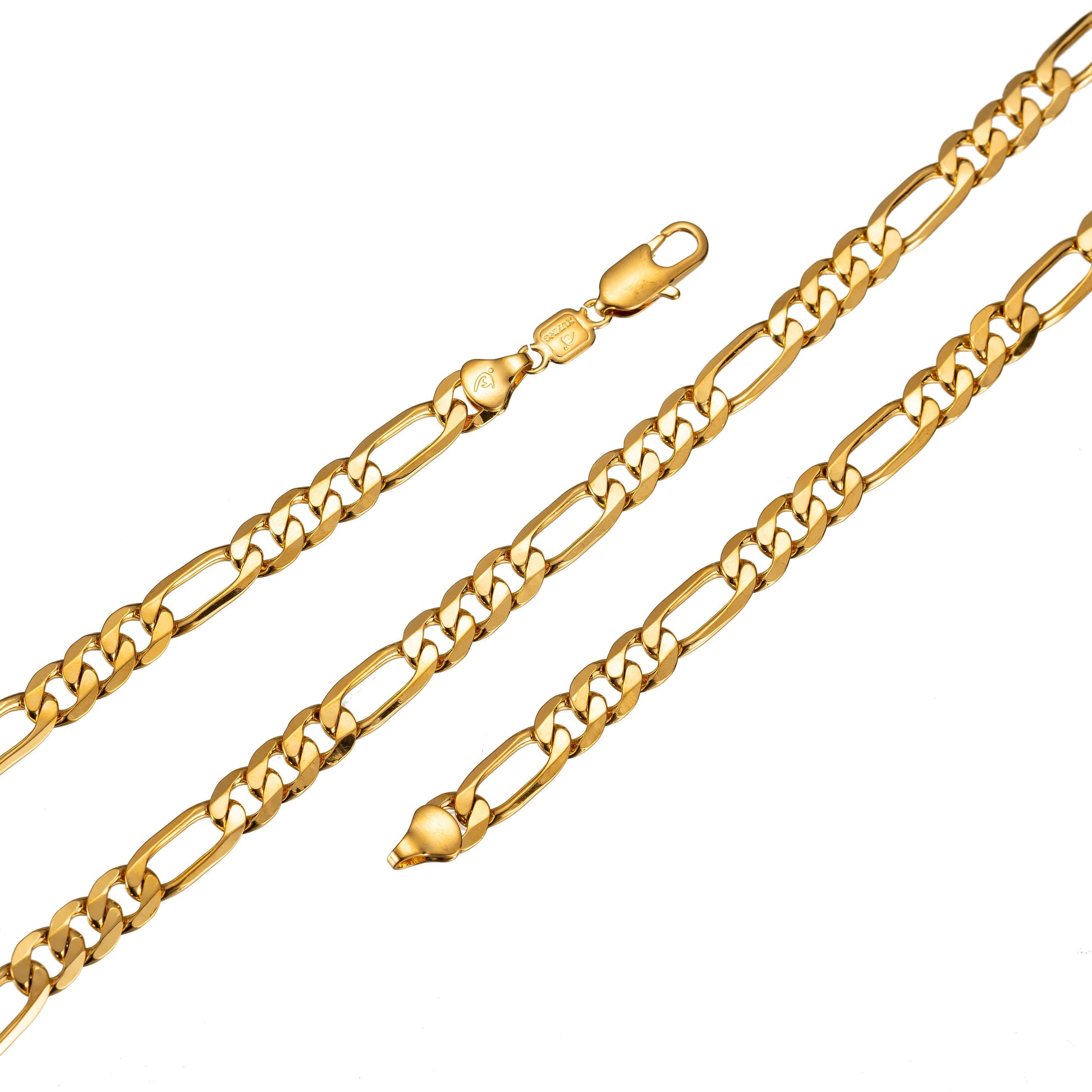 1pc 23.5'' Ready to Use Gold Figaro Necklace Chain,0.7mmx3.2mm Layering Unique Chain Necklace,Perfect for Pendant Charm Necklace,423