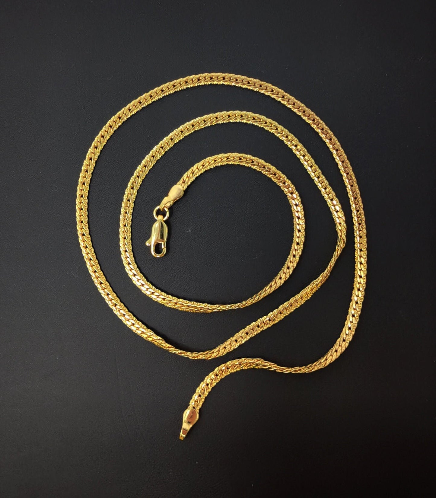 1pc 19.8' Ready to Use 24K Gold Herringbone Necklace Chain, Layering Chain Dainty Necklace, For Pendant Charm Necklace Making, 974