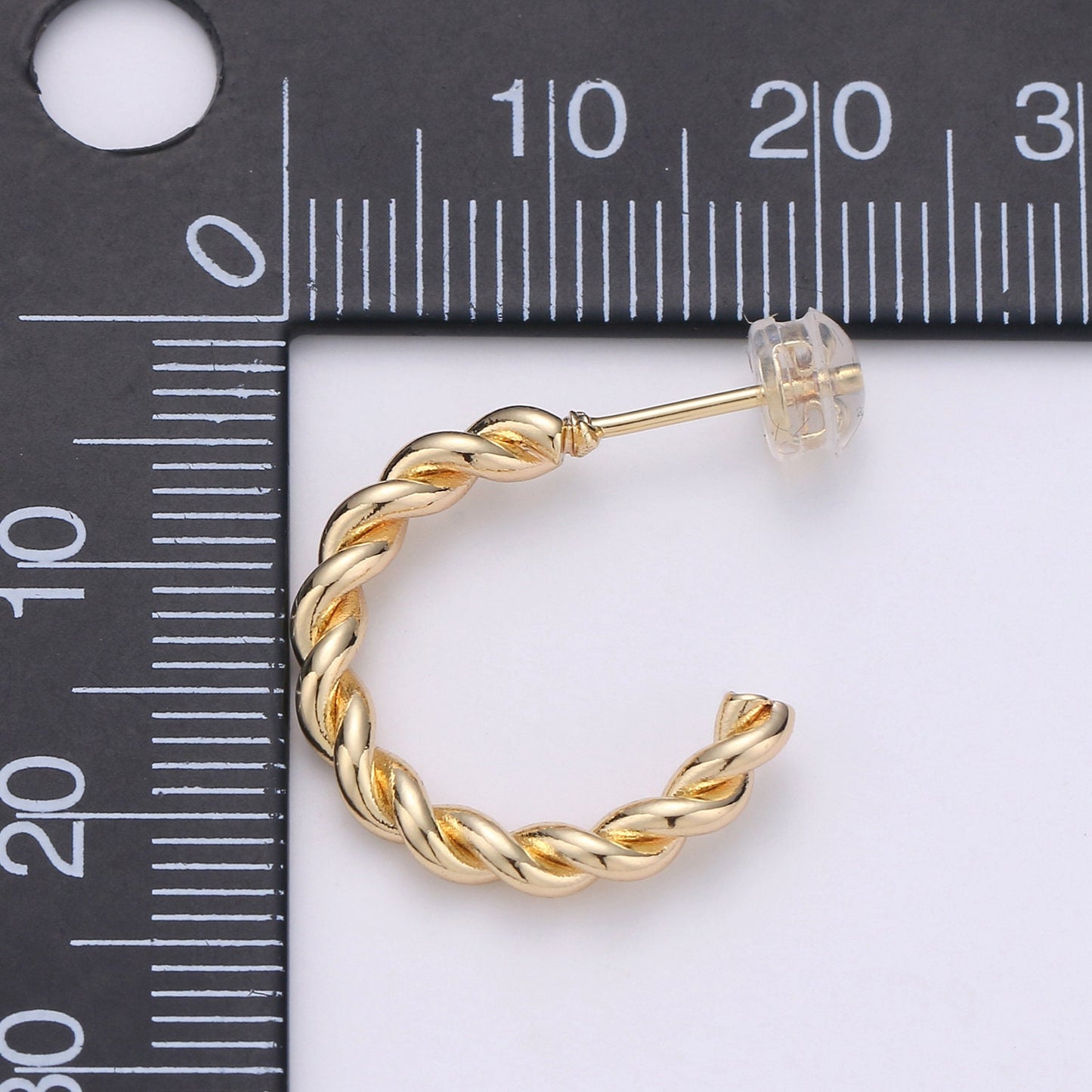 Rope Design Gold Stud Earring, Rose Gold Twisted Earring for DIY Earring Craft Supply Jewelry Making, Q-092
