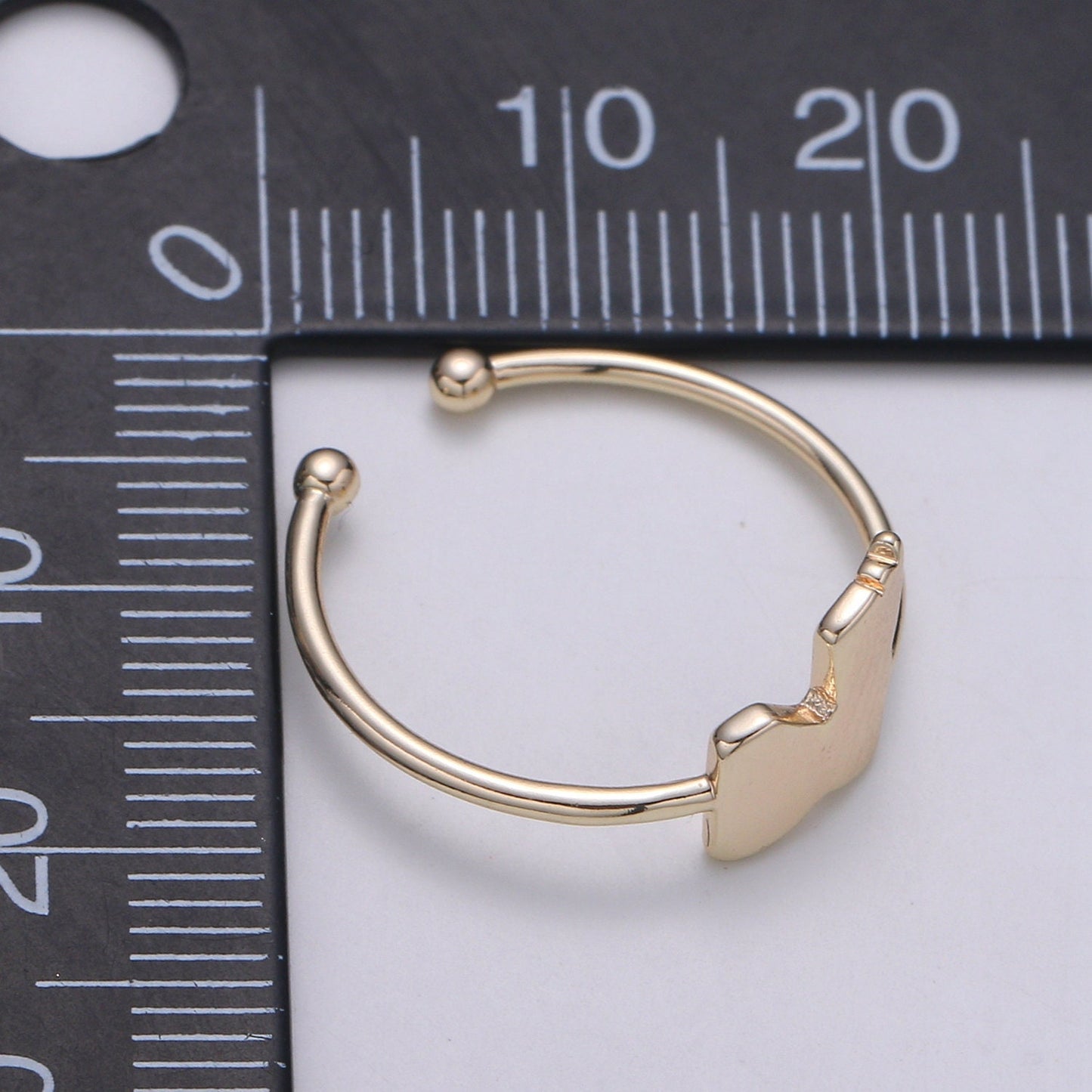 1pc Dog 18k Gold Ring, N-Adjustable Gold Curb Ring, Simple Animal Ring - 244