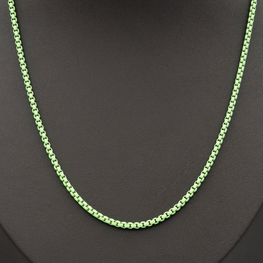 1pc 18''+2 " Ready to Wear LimeGreen Fancy Enamel Link Rolo Cable Chain Square Link Chain Necklace,Width 2.6mm Perfect for PendantCharm,1025