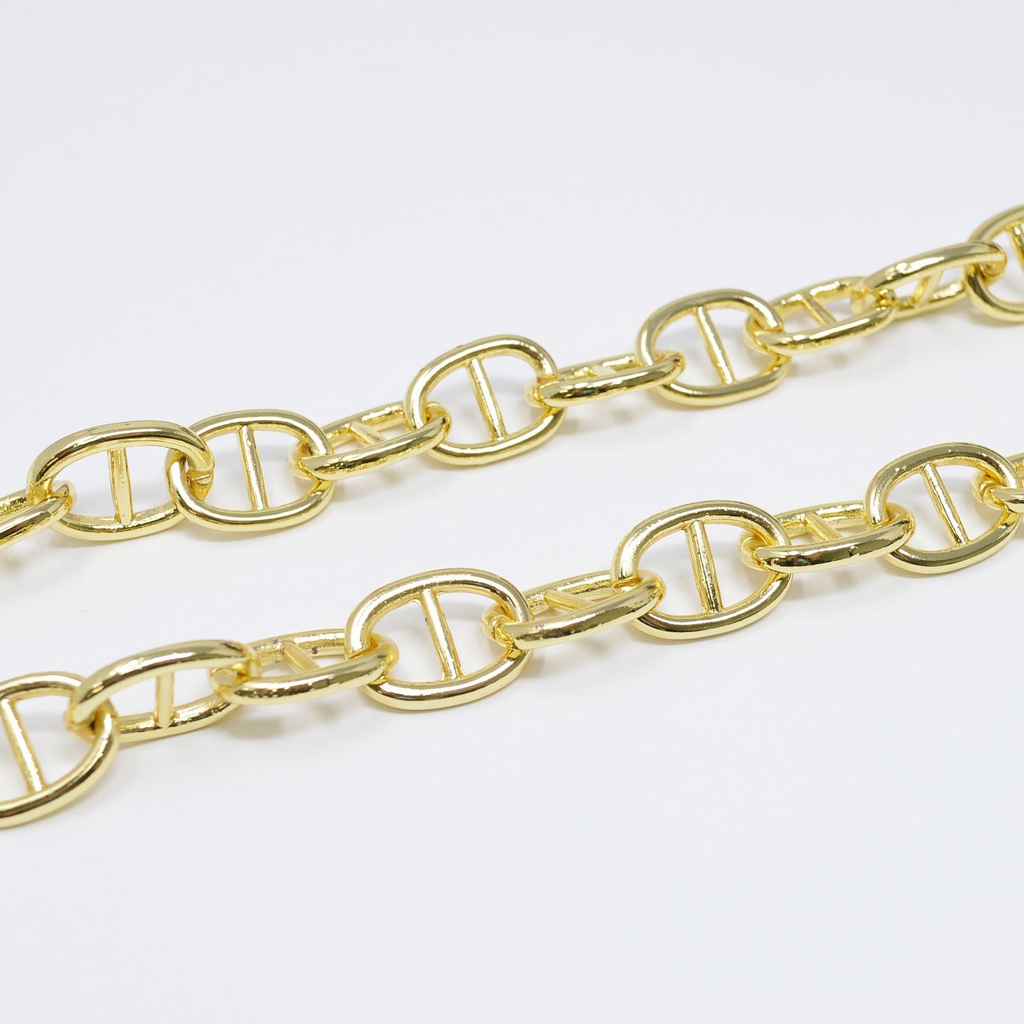 14K Gold Bold Anchor Chain by Yard, Mariner Chain, Wholesale bulk Roll Chain for Jewelry Making13.6x18.4mm, Roll-451