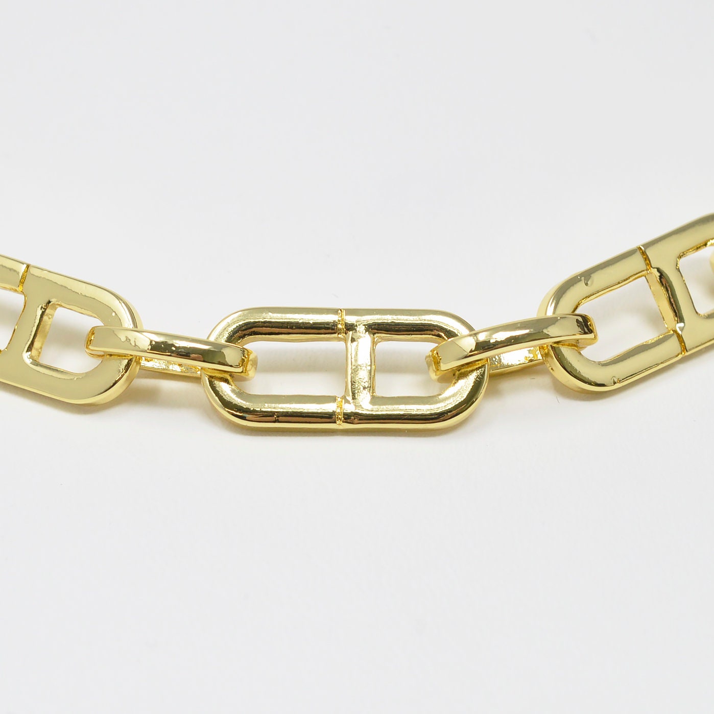 14K Gold Bold Anchor Chain by Yard, Mariner Chain, Wholesale Paperclip Roll Chain for Jewelry Making22.4x9.5mm, Roll-454