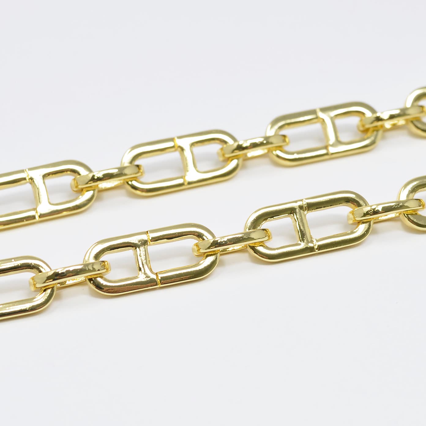 14K Gold Bold Anchor Chain by Yard, Mariner Chain, Wholesale Paperclip Roll Chain for Jewelry Making22.4x9.5mm, Roll-454
