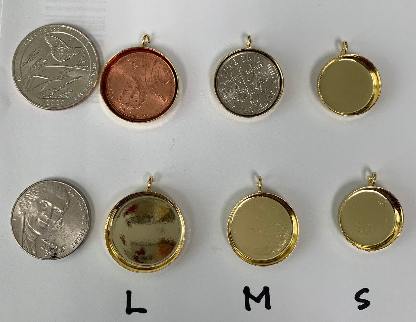 1pcs 14kGold Circular Bezel Cup Earring,Supplies for DIY Earring & Pendat Jewelry,Perfect for DIYRound Pendant Tray with Loop 926-928
