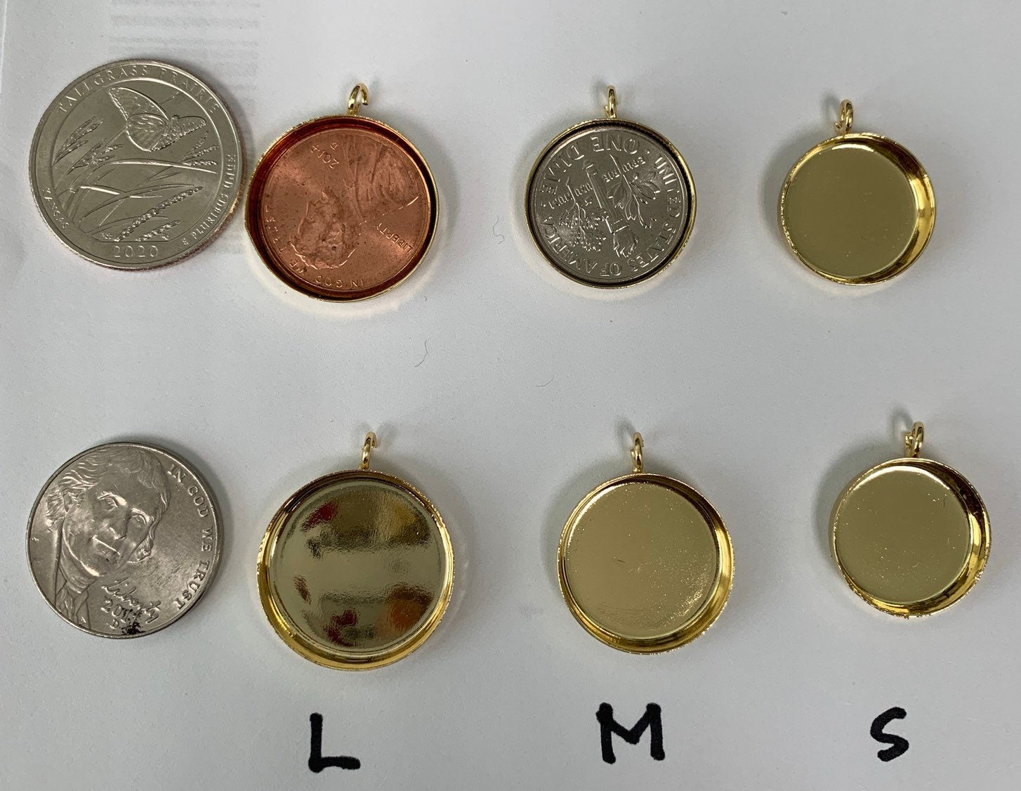 1pcs 14kGold Circular Bezel Cup Earring,Supplies for DIY Earring & Pendat Jewelry,Perfect for DIYRound Pendant Tray with Loop 926-928