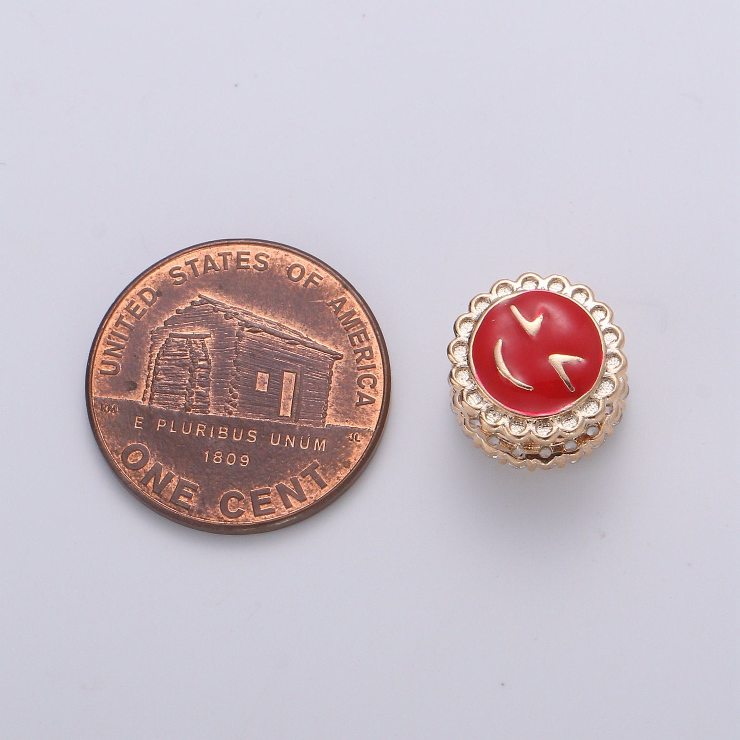 1pc Smile Face Gold CZ Micro Pave Spacer Beads for DIY Jewelry Making European Charms Beaded Bracelet,Bead Size 11mm Hole 3.6mm-B-363