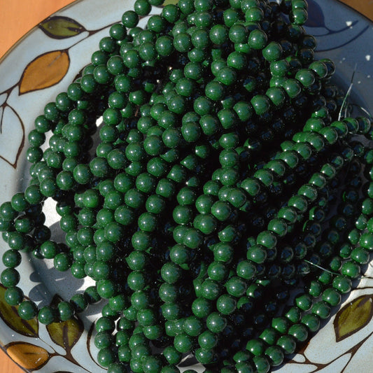 1 Strand 10.3mm Jade Green Round Glass Beads, Round Glass Beads, Prayer Beads,Rosary Beads, Mala Beads,Spacer Beads for DIY Craft, 192
