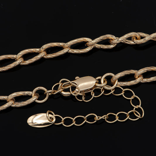 1pc 15.5'' + 3.5 " Extender Ready to Use Rose Gold Filled Rolo Necklace Chain,Glam chooker Necklace, For Pendant Charm Necklace Making, 243
