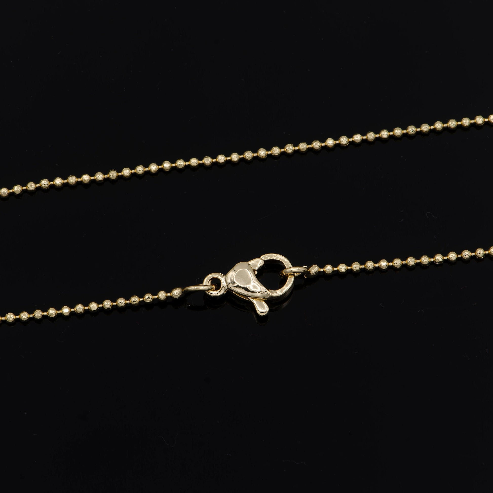 1pc 19.8'' Ready to Use 16K Rosygold Beads Necklace Chain, Layering Ball Chain Dainty Necklace, For Necklace Making, 908