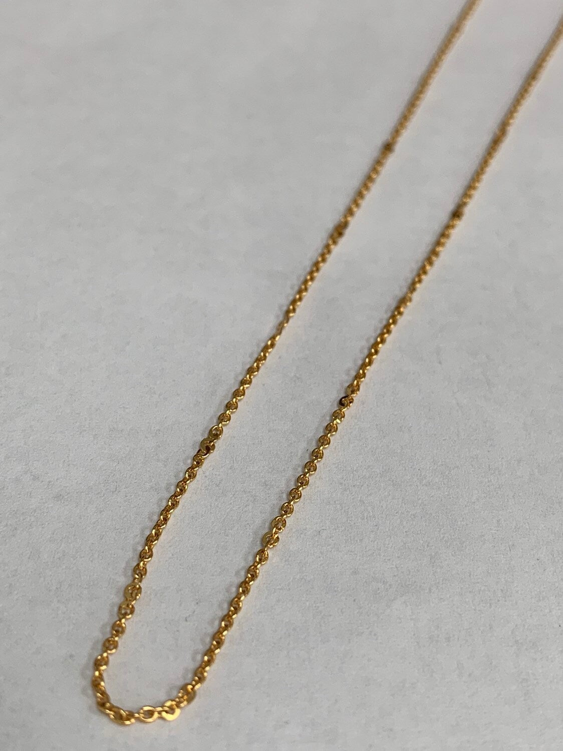 1pc 20'' Ready to Use 24K Gold Sequence Rolo Necklace Chain, Layering Rolo Chain Necklace, For Pendant Charm Necklace Making, 926