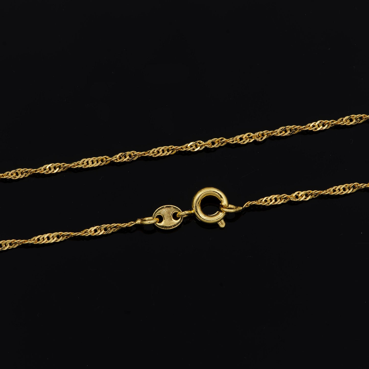 1pc 19.7'' Ready to Use 24K Gold Singapore Necklace Chain,Layering Spiral Chain Dainty Necklace,Perfect for Pendant Necklace, 938