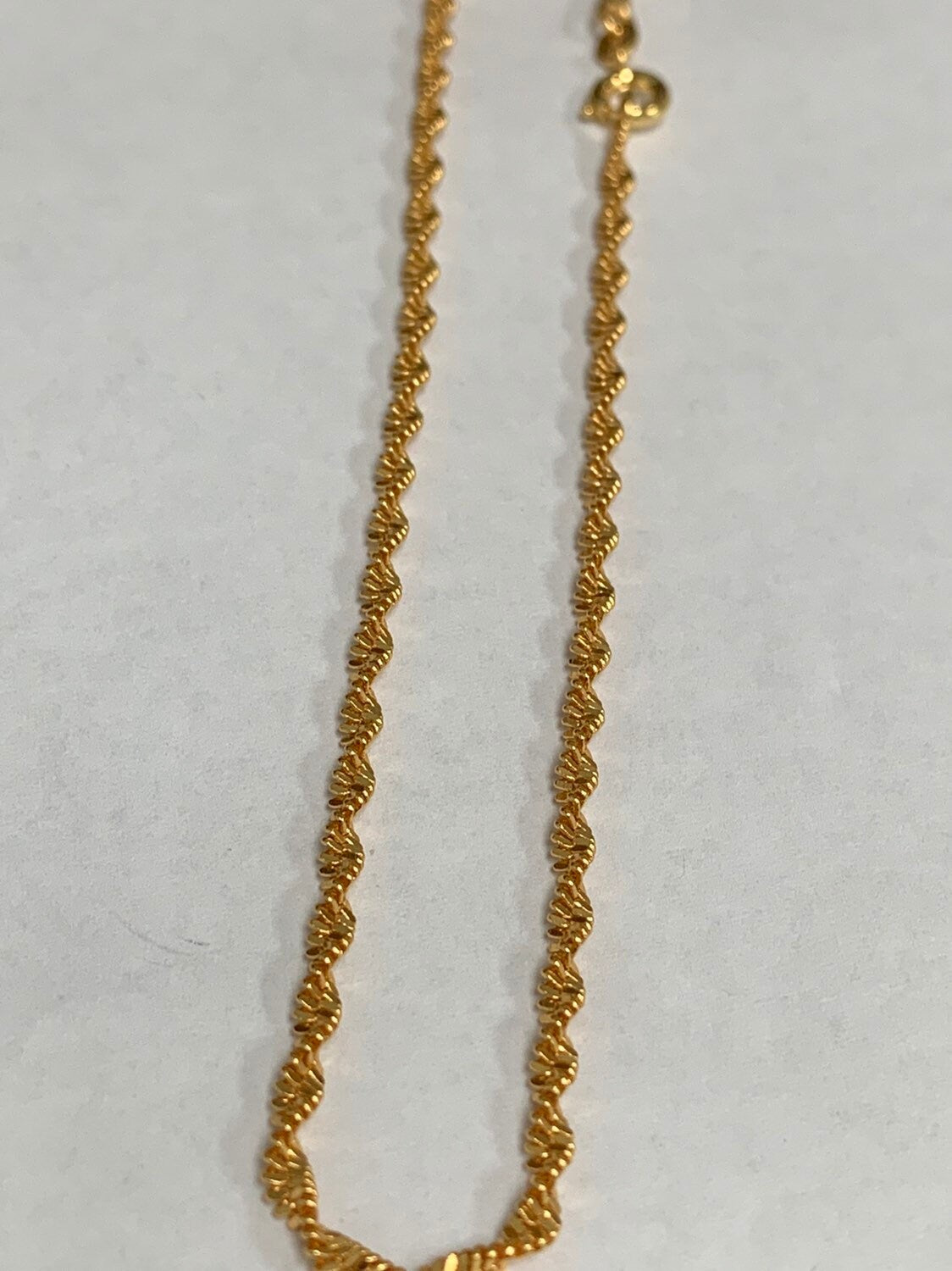 1pc 17'' Ready to Use 24K Gold Singapore Necklace Chain, Layering Spiral Chain Dainty Necklace, Perfect for Pendant Necklace, 975