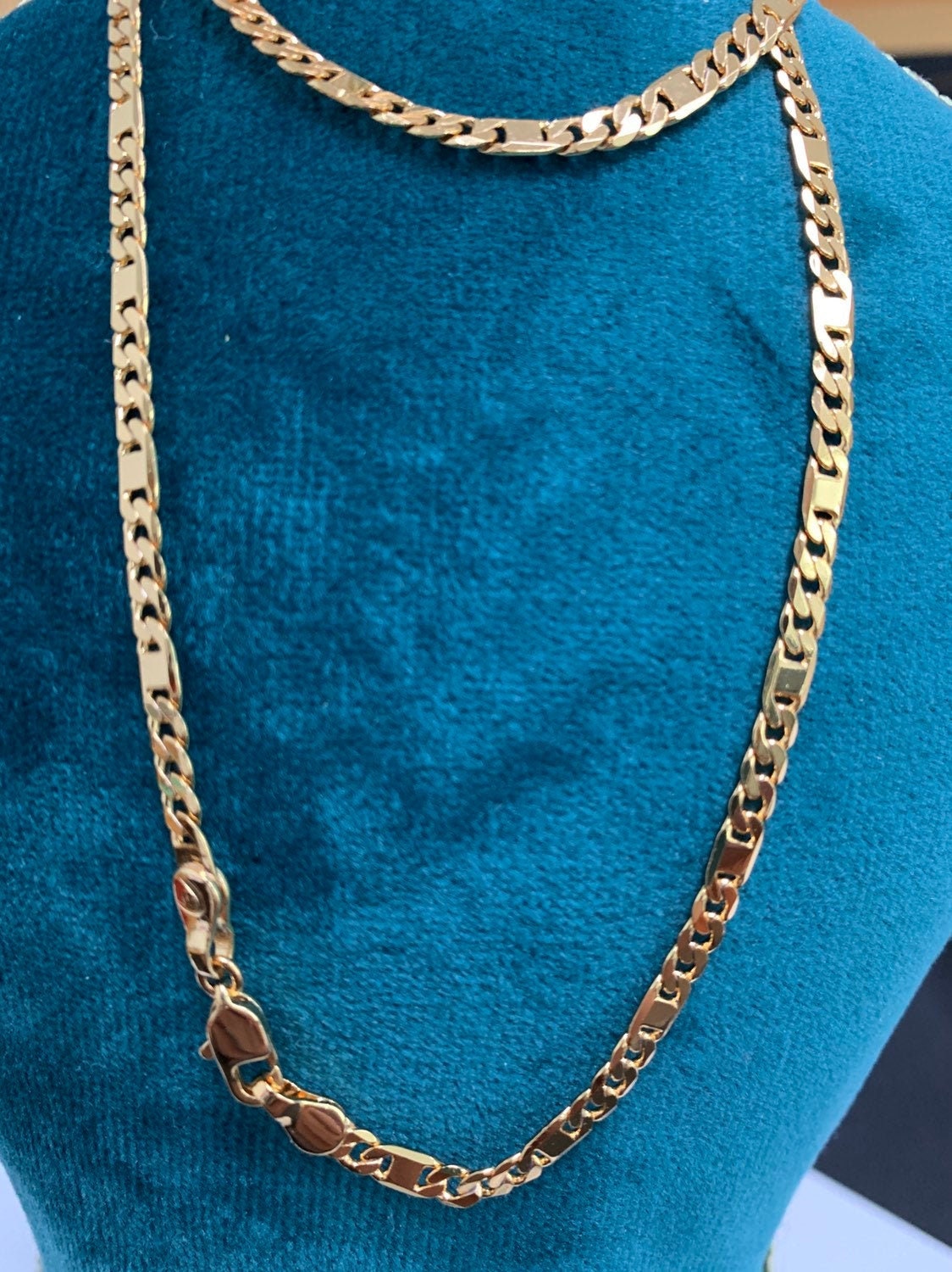 1pc 19.5' Ready to Use 24K Gold Sequence Rolo Necklace Chain, Layering Rolo Chain Necklace, For Pendant Charm Necklace Making,977