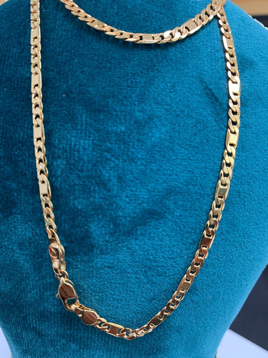 1pc 19.5' Ready to Use 24K Gold Sequence Rolo Necklace Chain, Layering Rolo Chain Necklace, For Pendant Charm Necklace Making,977