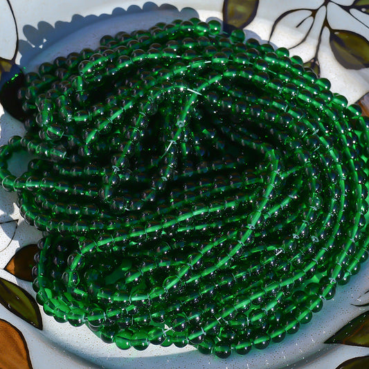 1 Strand 8.5mm Translucent Emerald Glass Beads, Green Round Glass Prayer Beads,Rosary Beads, Mala Beads,Spacer Beads for DIY Craft, 184,245