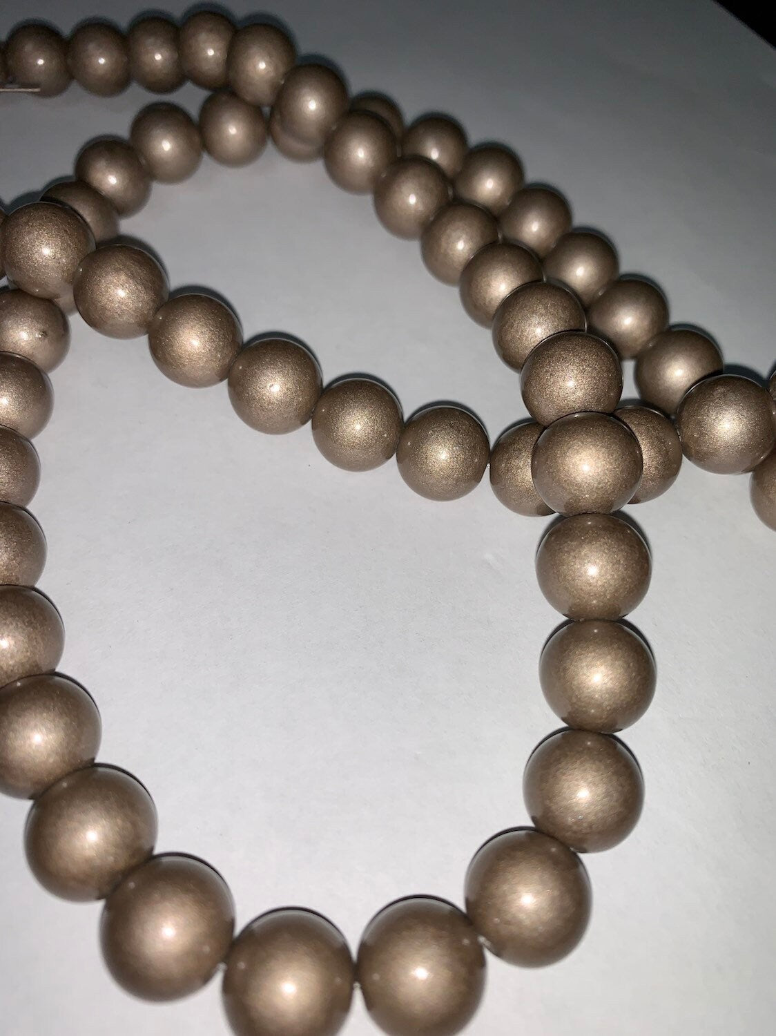 1Strand 12mm Shimmering Brown Accent Glass Beads,Coffee Round Glass Prayer Beads,Rosary Beads, Mala Beads,Spacer Beads for DIY Craft, 153