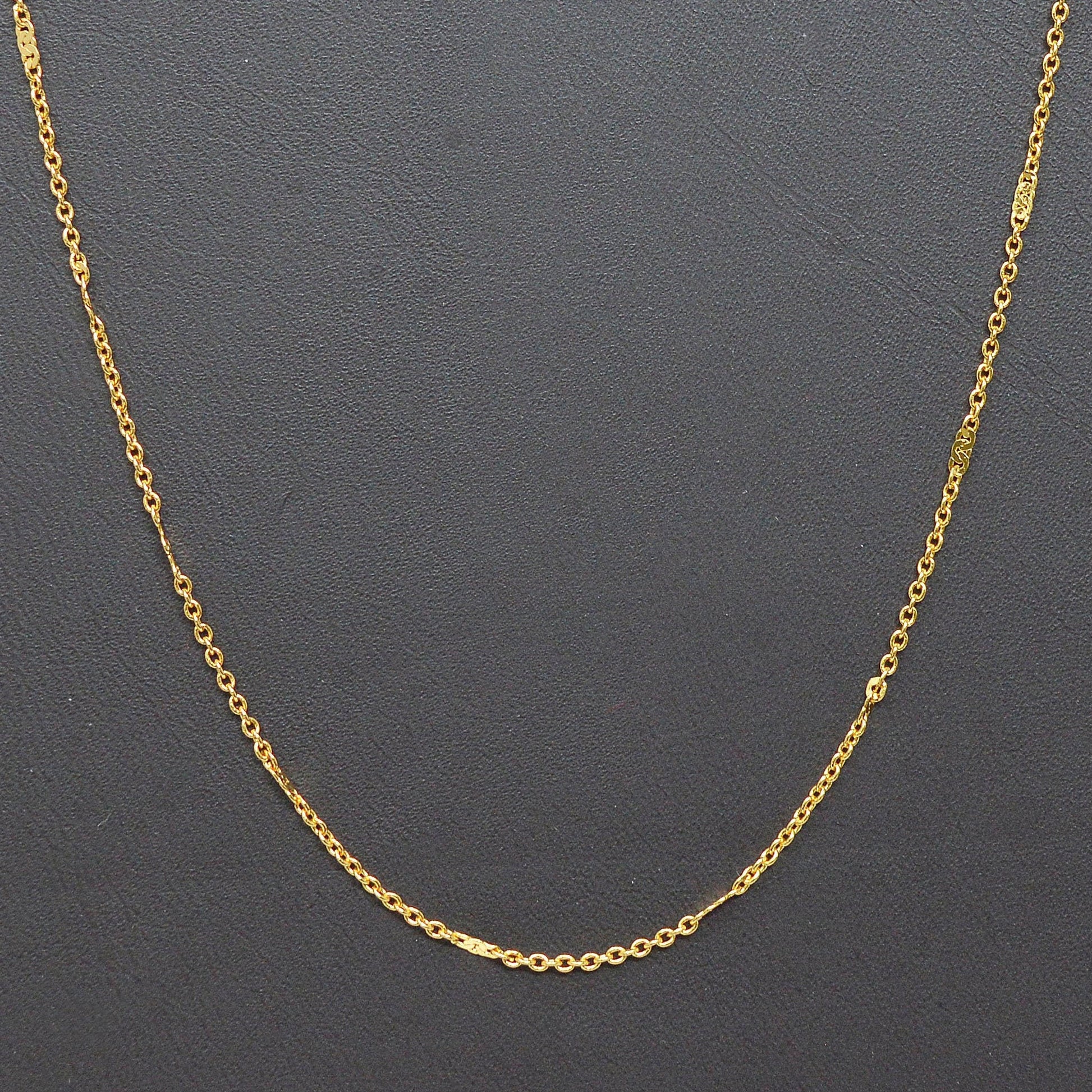 1pc 20.5'' Ready to Use Gold Rolo Curb Necklace Chain, Layering Flat Bar Dainty Necklace,For Pendant Charm Necklace Making, 983