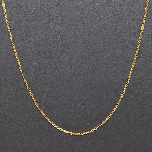 1pc 20.5'' Ready to Use Gold Rolo Curb Necklace Chain, Layering Flat Bar Dainty Necklace,For Pendant Charm Necklace Making, 983