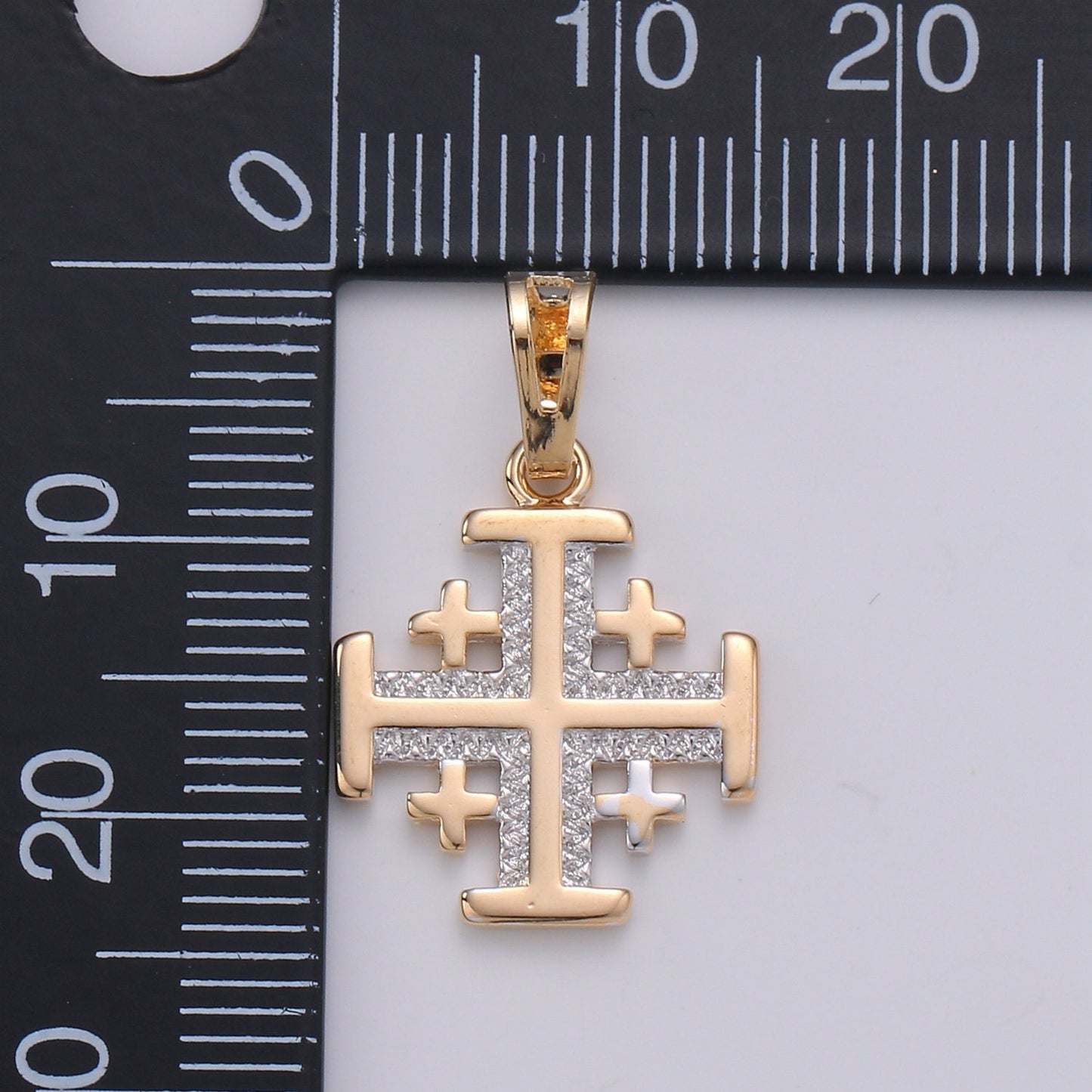 Micro Pave Cubic Cross Pendant, 18K Pinky gold Pendant, Simple Modern Design,Necklace Pendant, Wholesale Jewelry PDGF- 1981