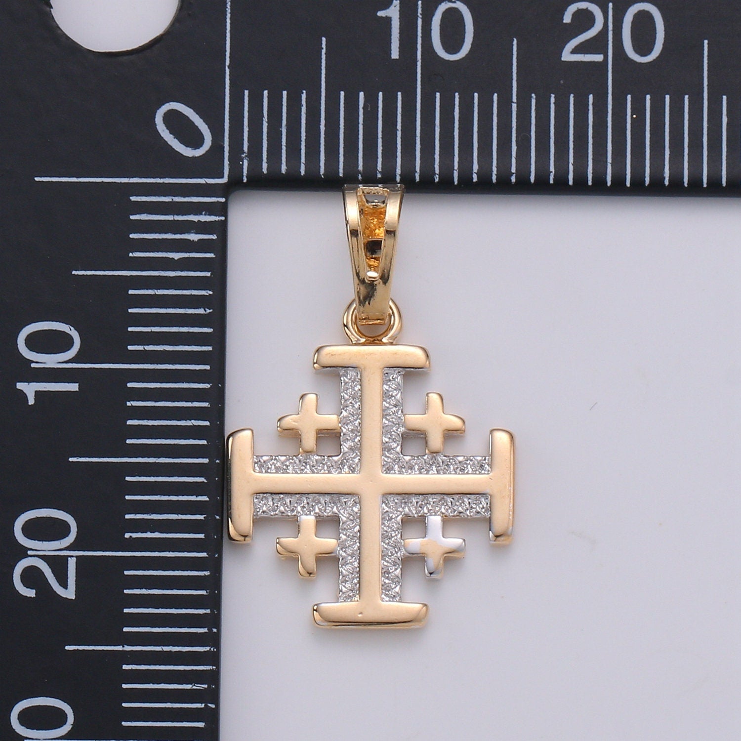 Micro Pave Cubic Cross Pendant, 18K Pinky gold Pendant, Simple Modern Design,Necklace Pendant, Wholesale Jewelry PDGF- 1981