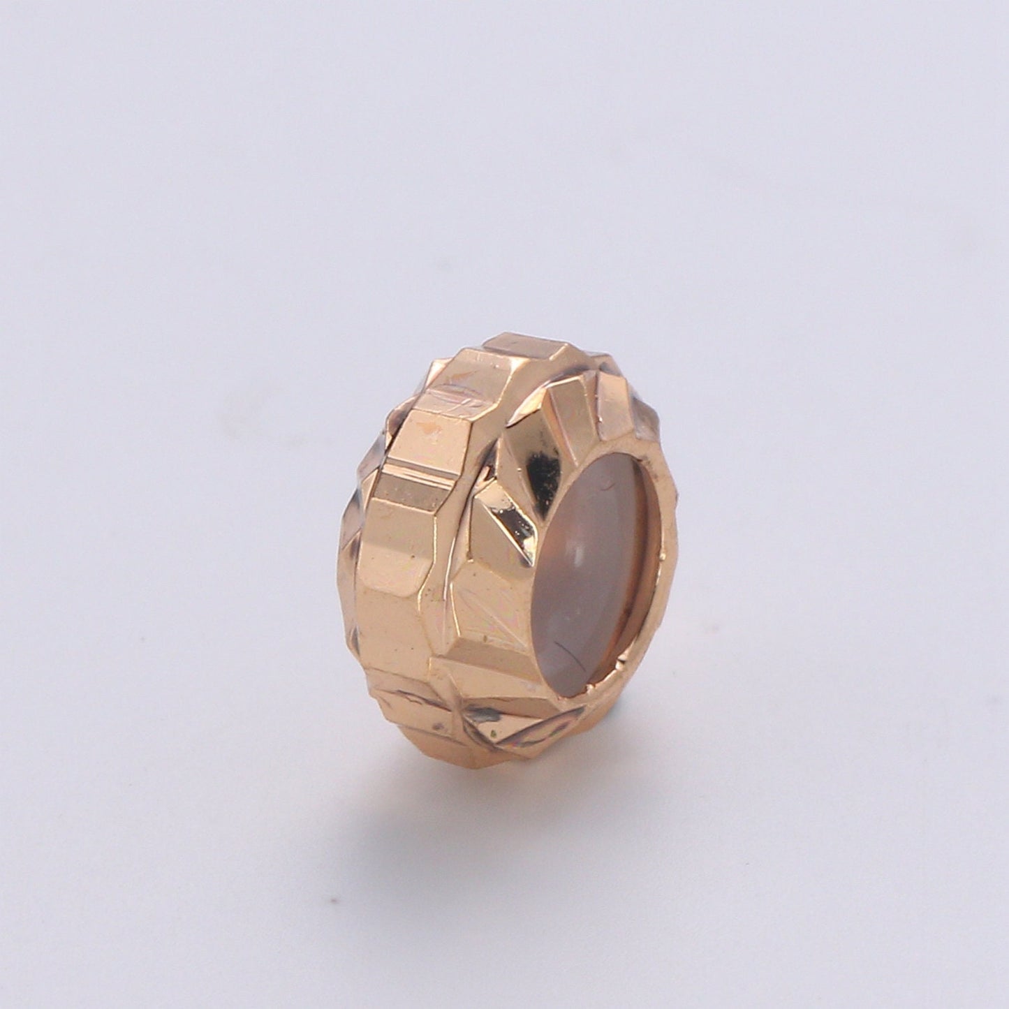 1pc Dainty 18K gold Beads, Spacer Beads, Plastic Inner Charms Beaded Bracelet, Bead Size 7.9mm Hole 2mm, B-317