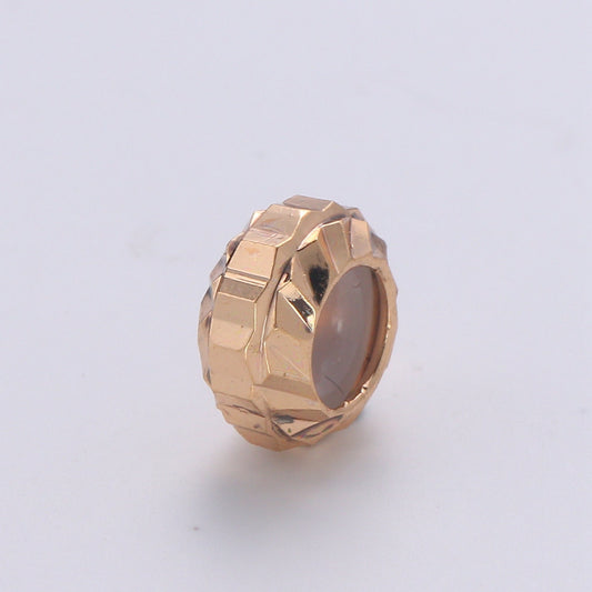 1pc Dainty 18K gold Beads, Spacer Beads, Plastic Inner Charms Beaded Bracelet, Bead Size 7.9mm Hole 2mm, B-317