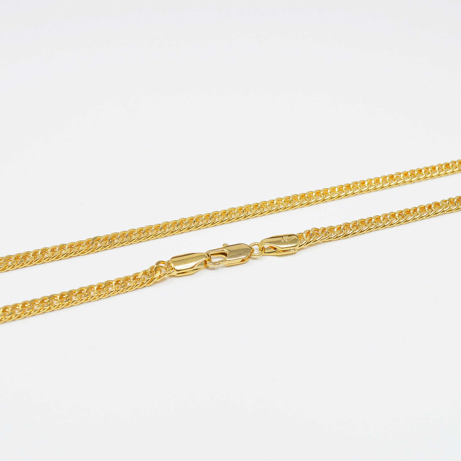 1pc 18.0", 5mm Ready to Use Gold Cuban Curb Necklace Chain,Layering Curb Chain Bold Necklace, For Pendant Charm Necklace, WA-370