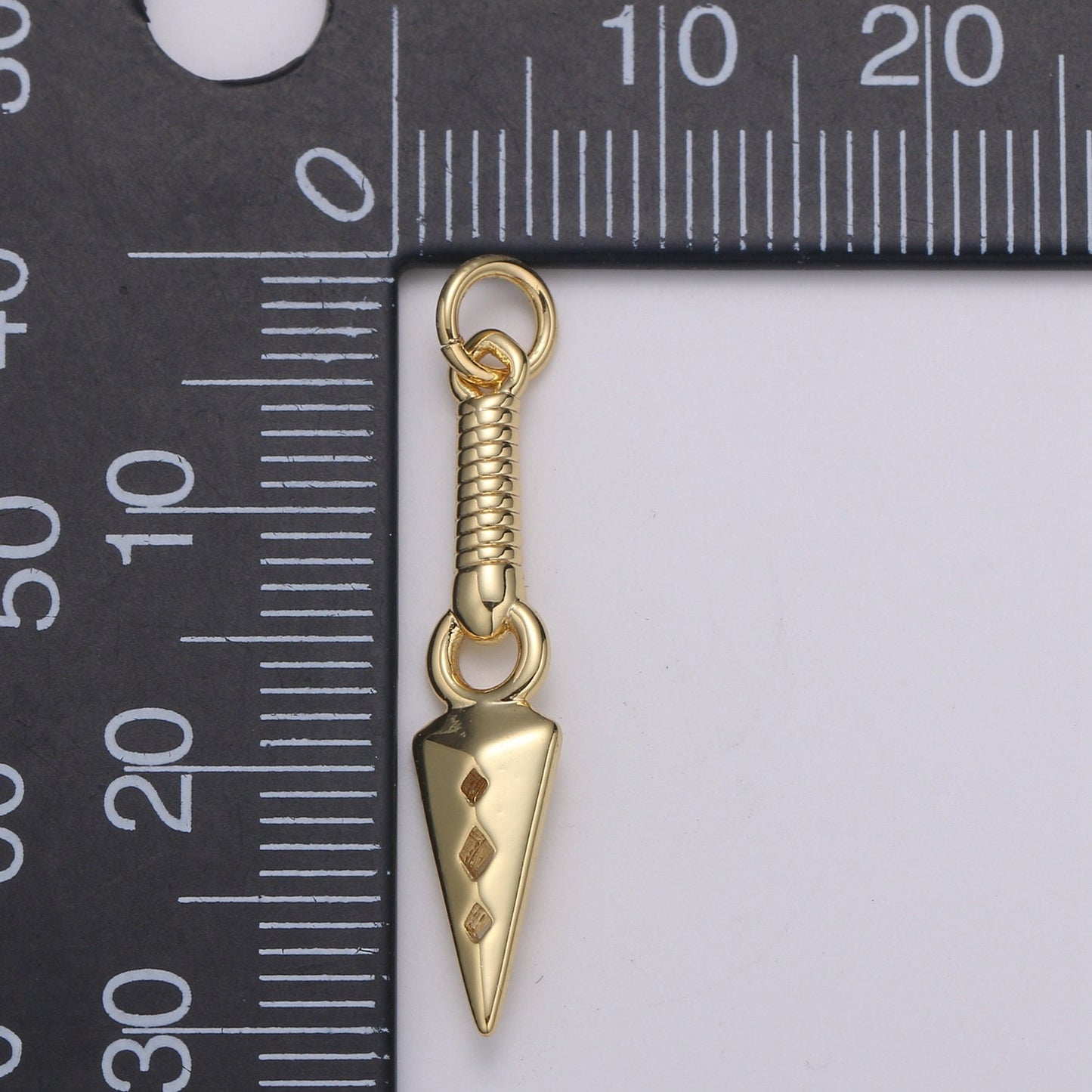 1pc 24k Gold Peg Charm, Spear Pendant Charm, Charm, For DIY Jewelry, E-200