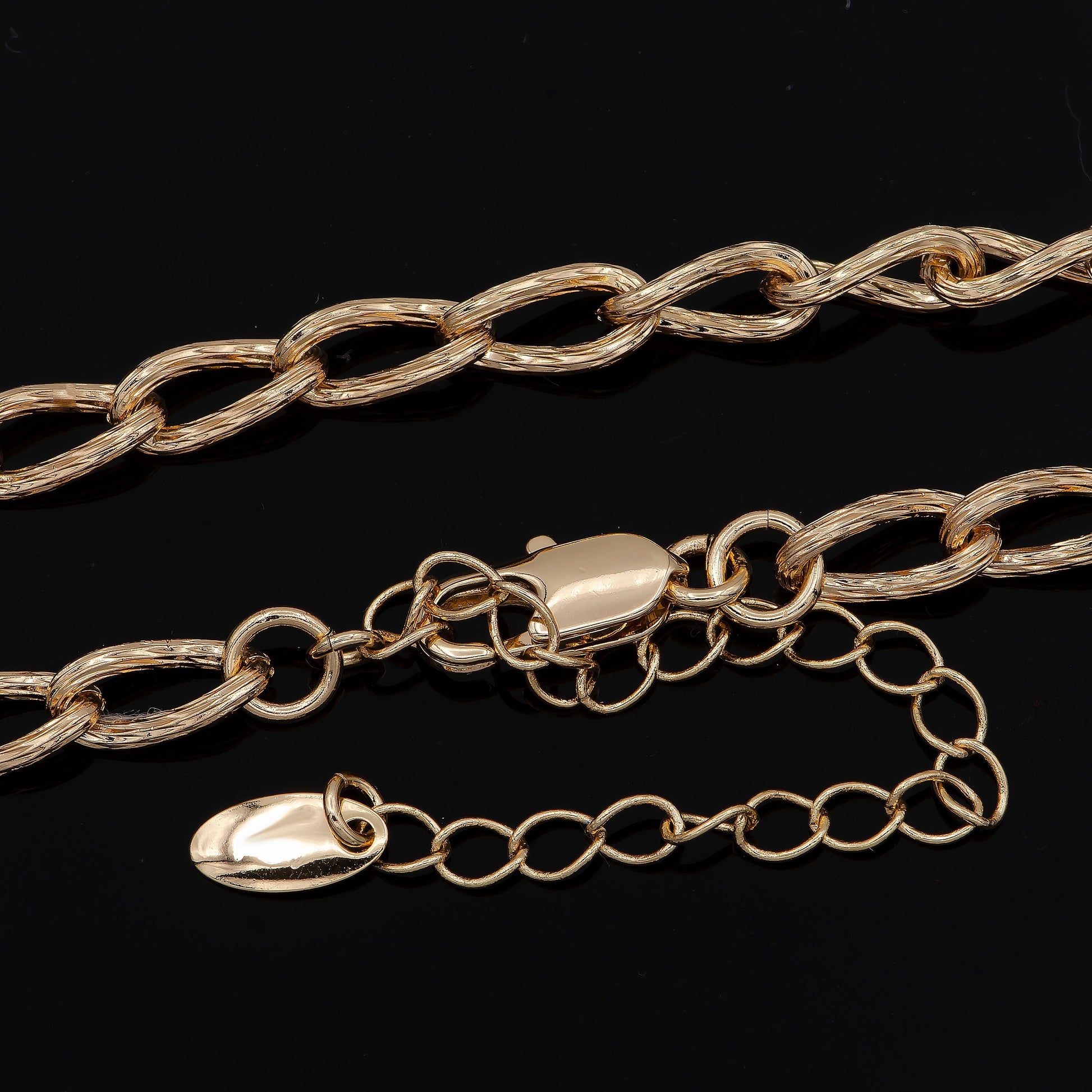 1pc 15.5'' + 3.5 " Extender Ready to Use Rose Gold Filled Rolo Necklace Chain,Glam chooker Necklace, For Pendant Charm Necklace Making, 243