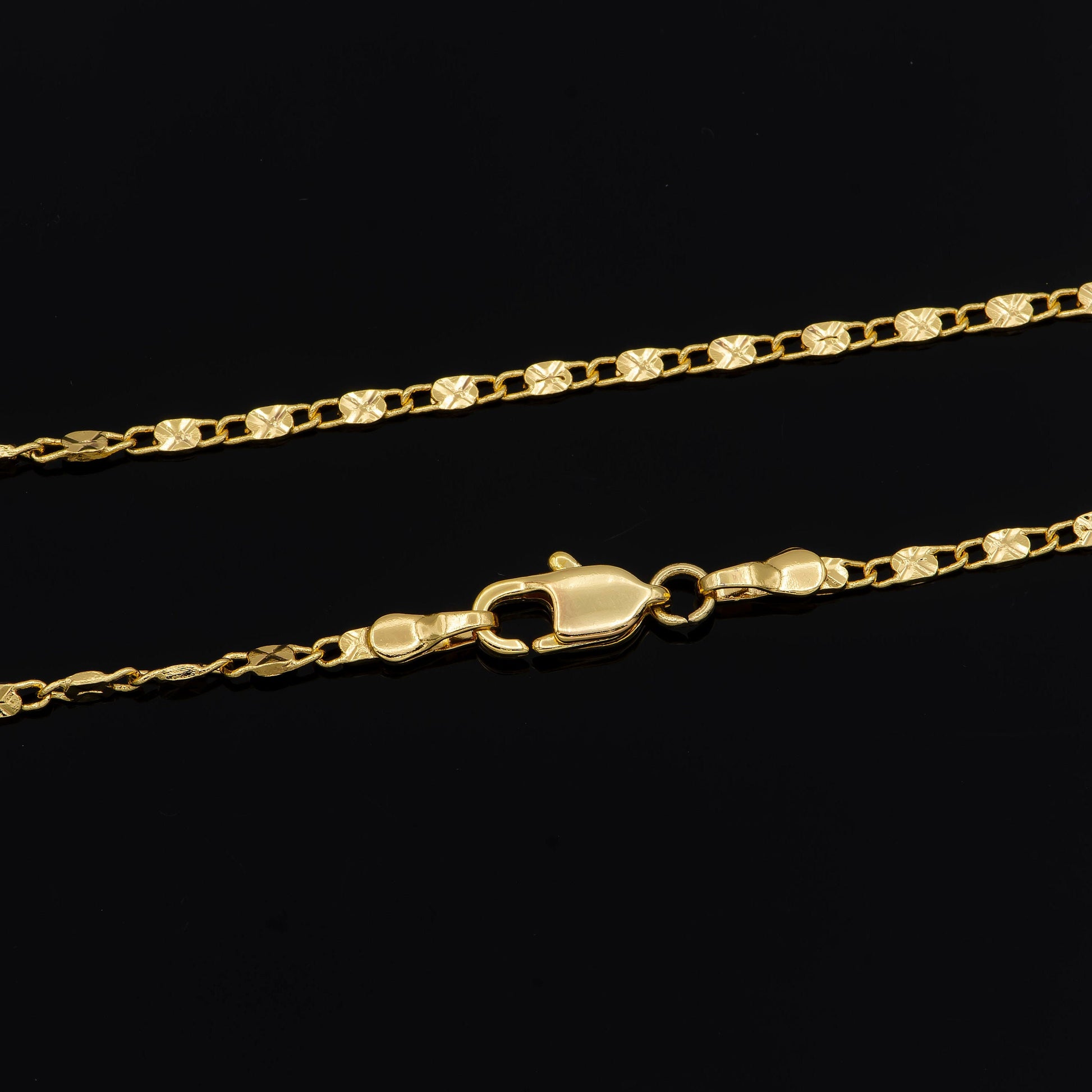 1pc 23.7'' Ready to Use 24K Gold Unique Necklace Chain, Layering Plate Lock Chain Dainty Necklace, Perfect for Pendant Necklace, 893